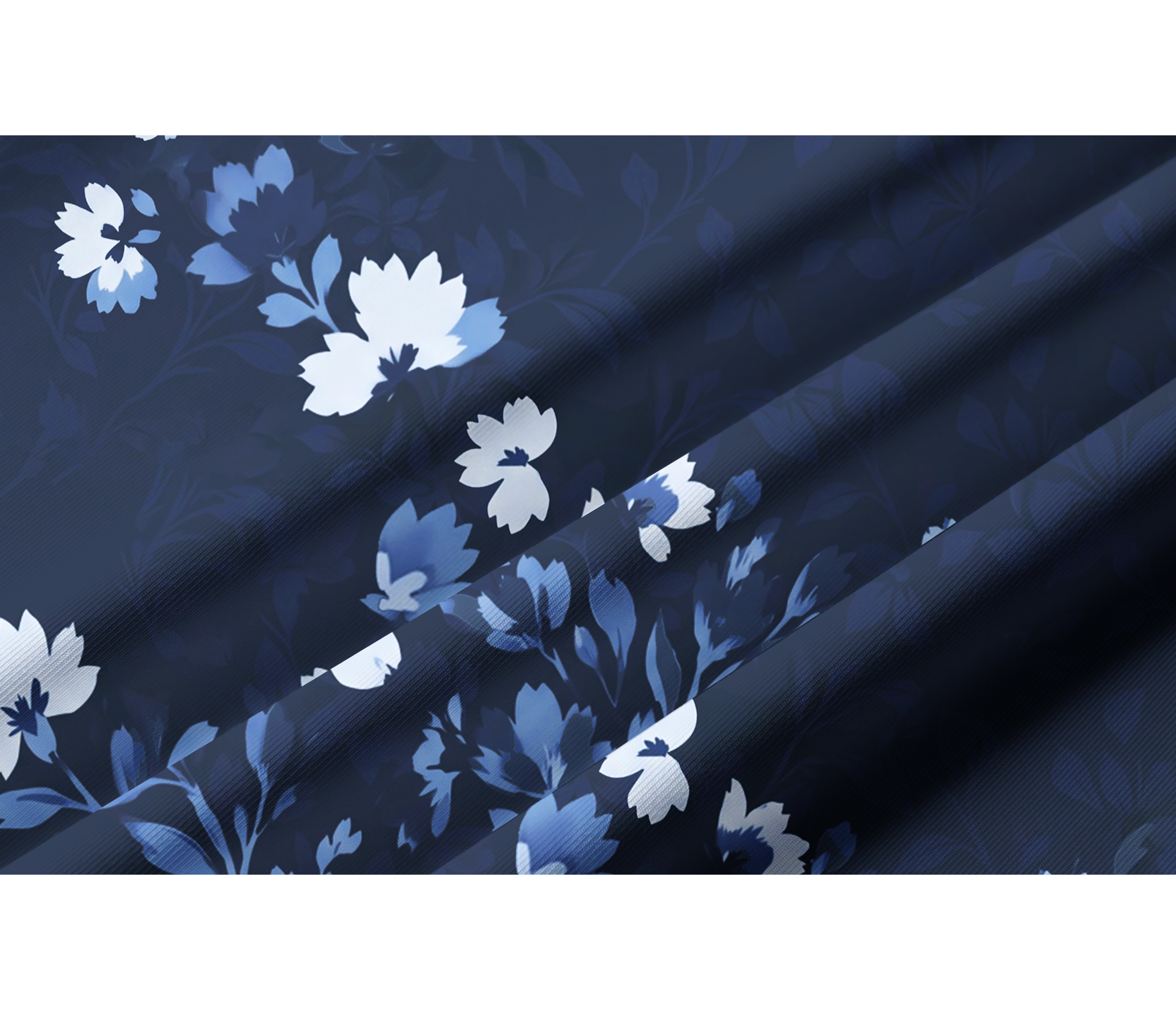 Cherryswing Women's Gradient Blue Floral Pattern Long Sleeve Golf Shirt