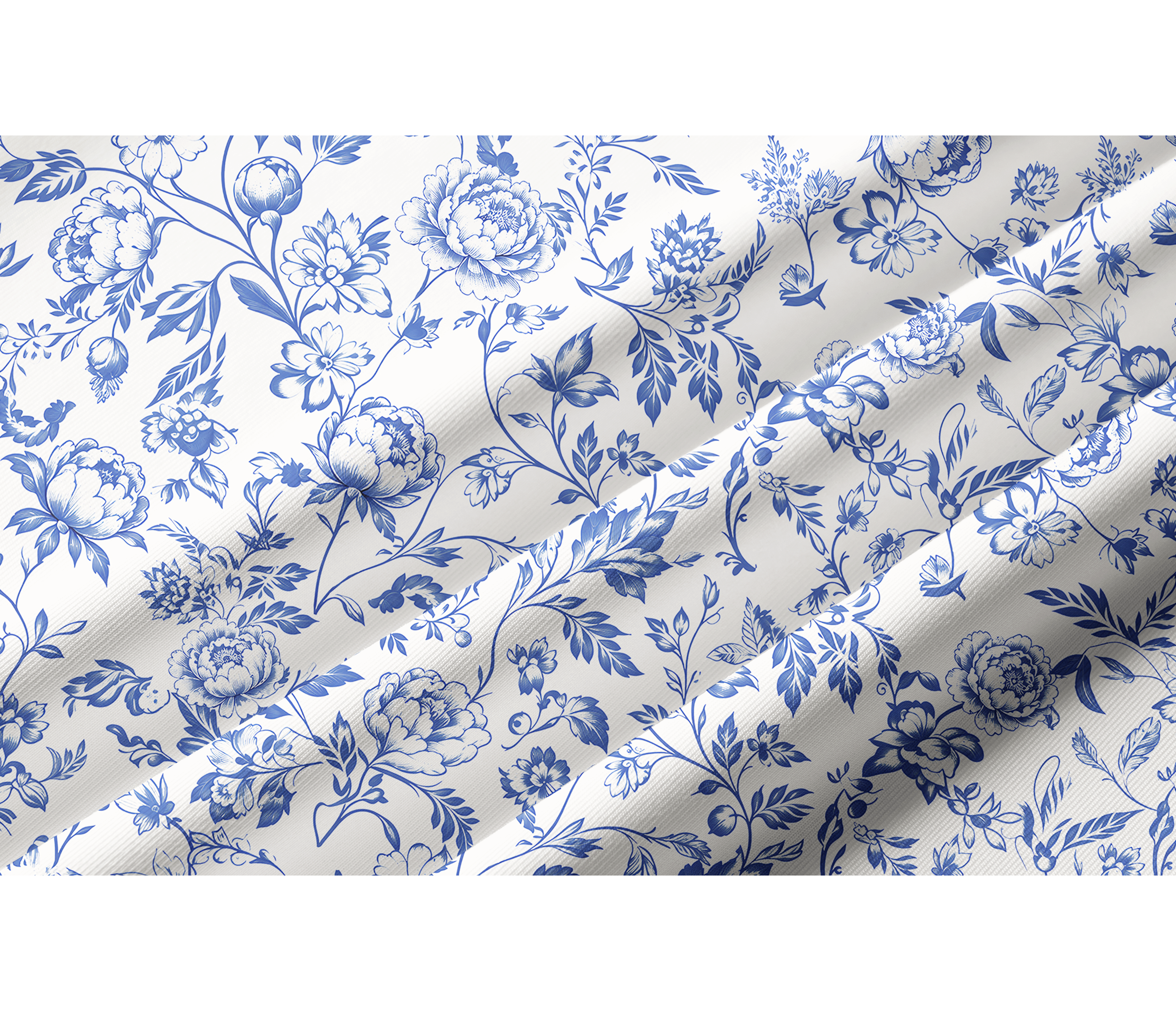 Cherryswing Women's Porcelain Peony Pattern Long Sleeve Golf Shirt