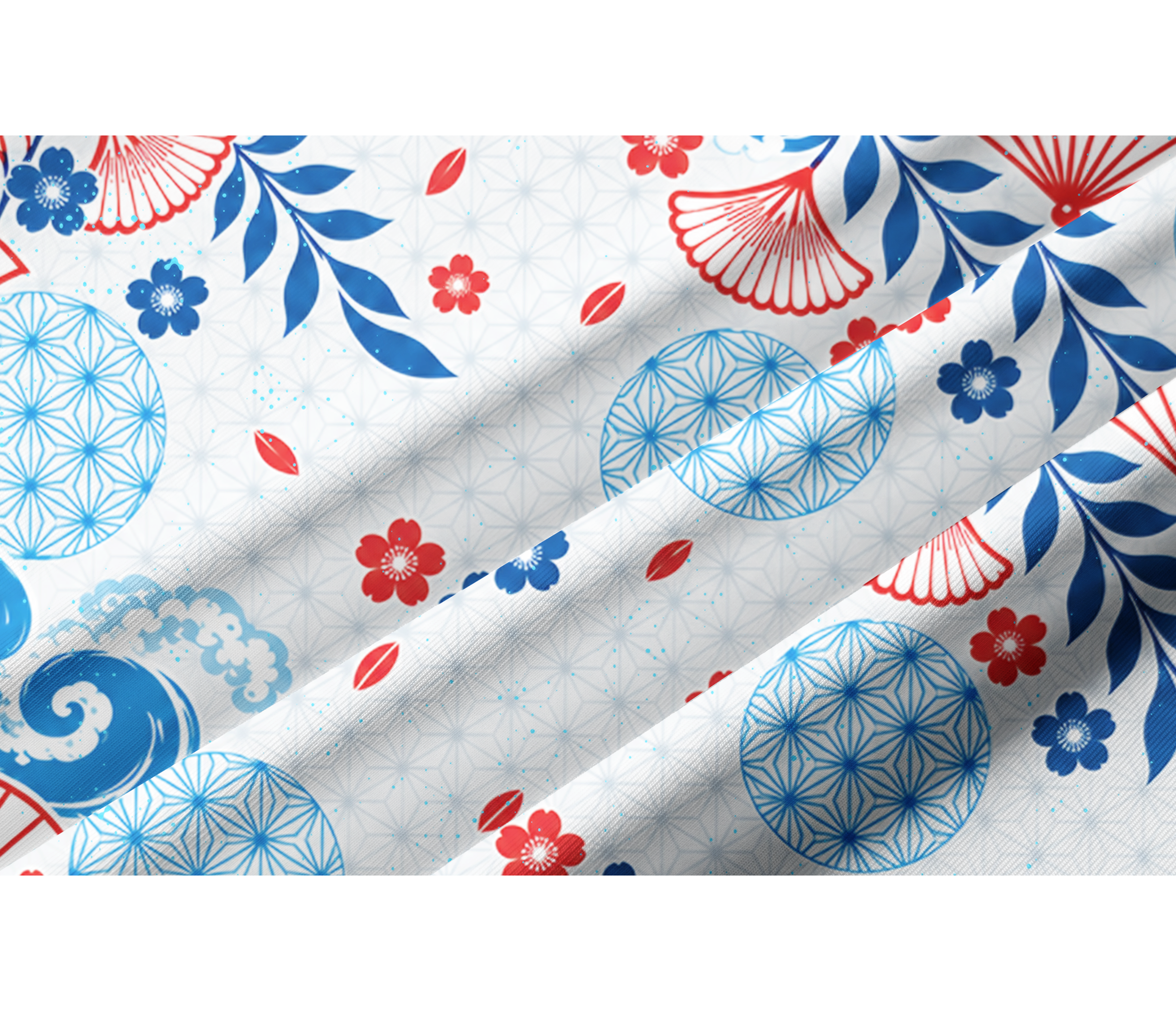 Cherryswing Women's Japanese Wave Sakura Pattern Long Sleeve Golf Shirt