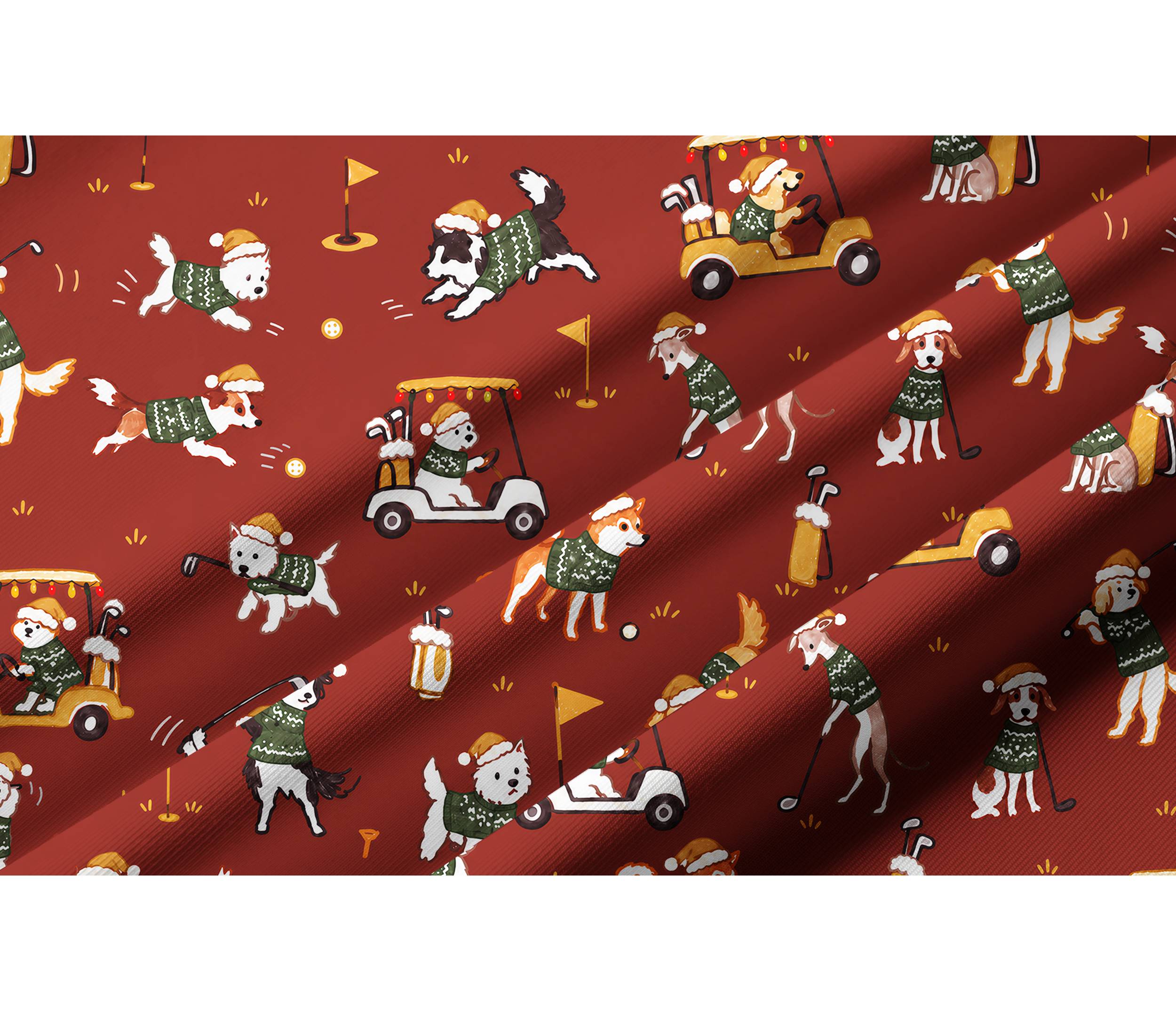 Cherryswing Women's Festive Pet Golf Print Long Sleeve Shirt