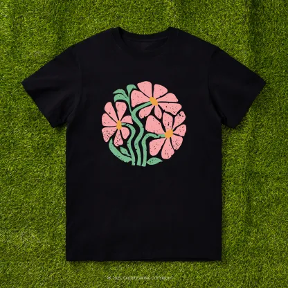 Cherryswing Floral Ring T-shirt For Women