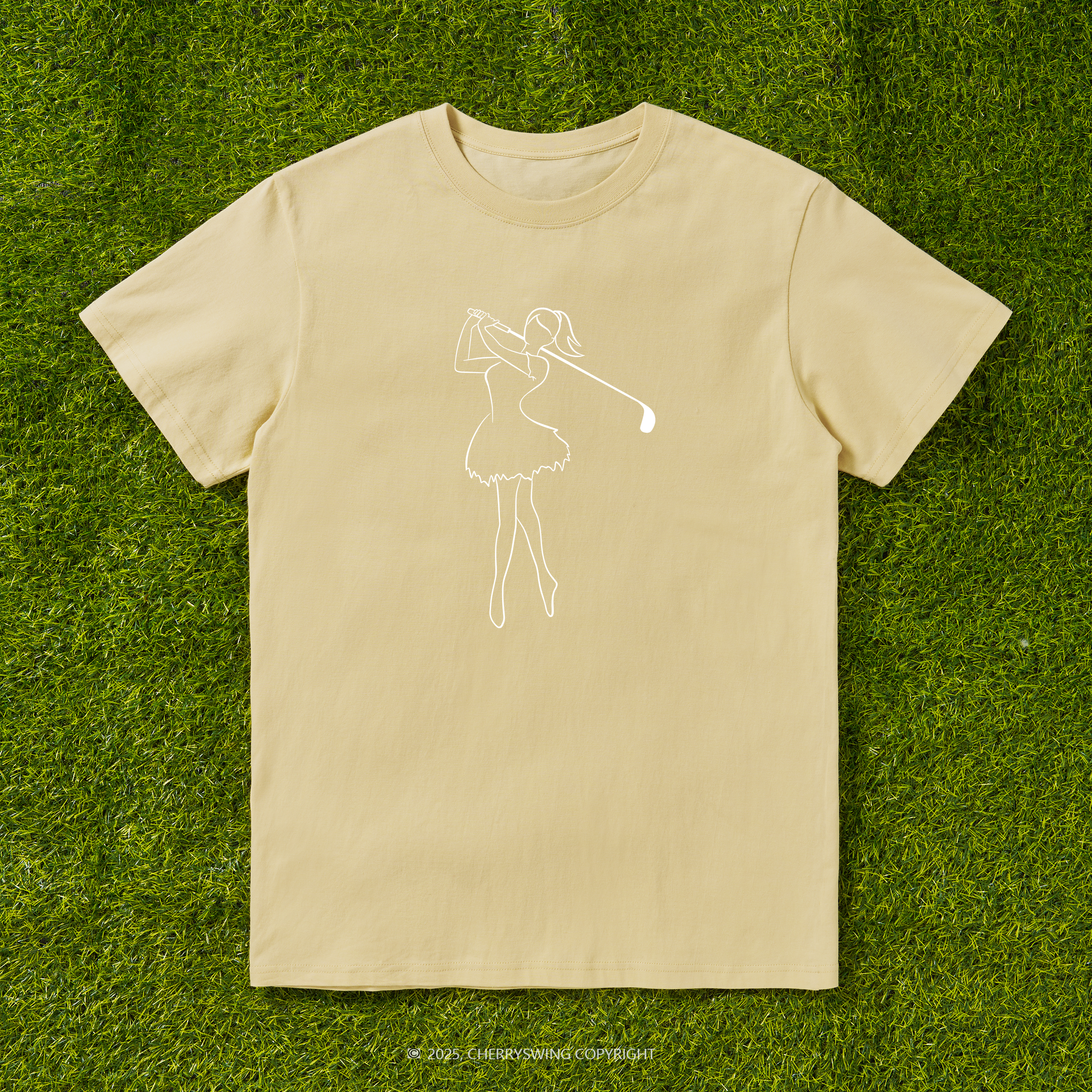 Cherryswing Ballet Dancing Golfer Pattern T-Shirt