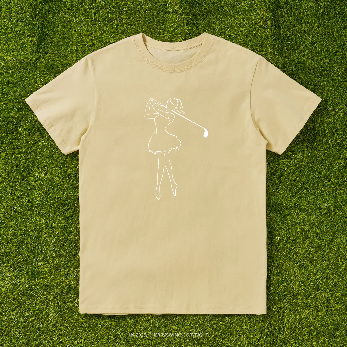 Cherryswing Ballet Dancing Golfer Pattern T-Shirt