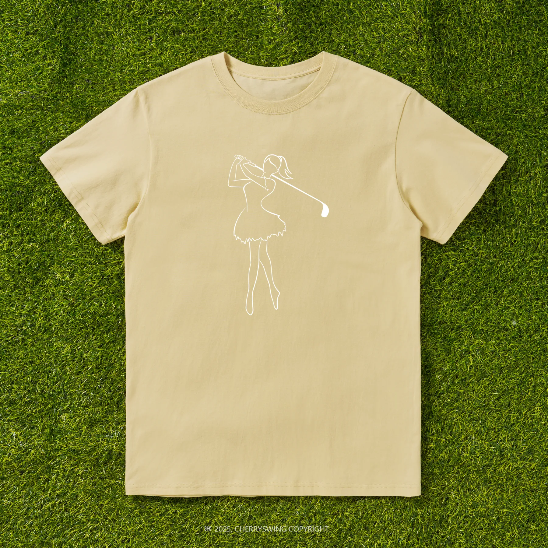Cherryswing Ballet Dancing Golfer Pattern T-Shirt
