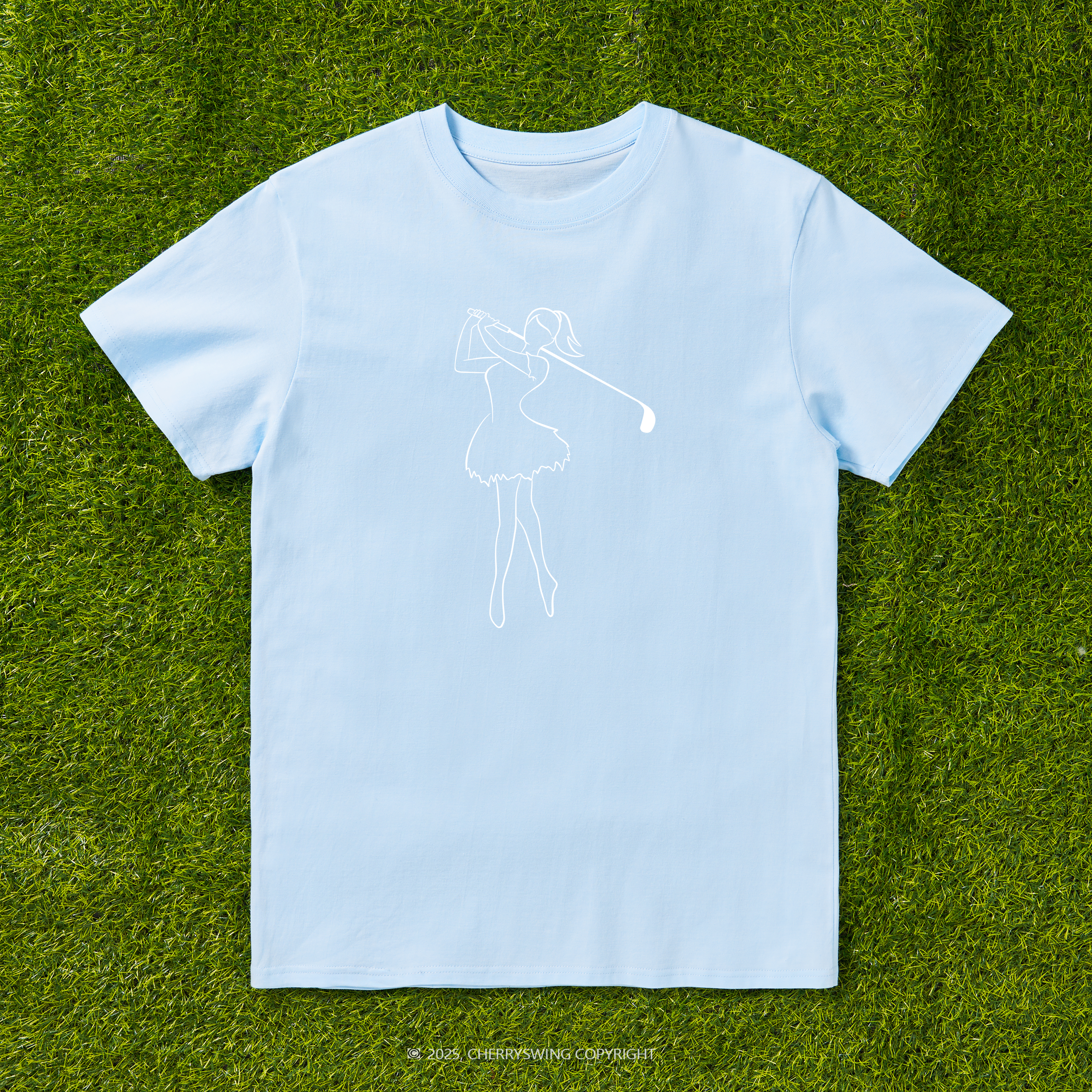 Cherryswing Ballet Dancing Golfer Pattern T-Shirt