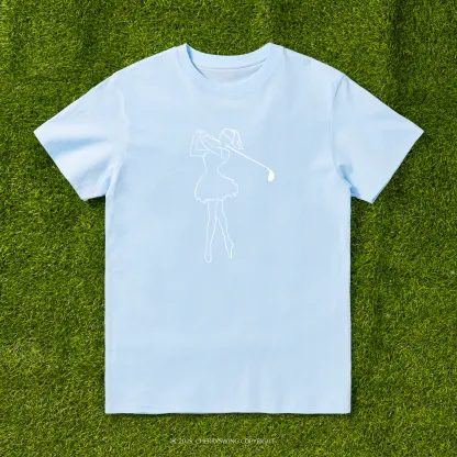 Cherryswing Ballet Dancing Golfer Pattern T-Shirt
