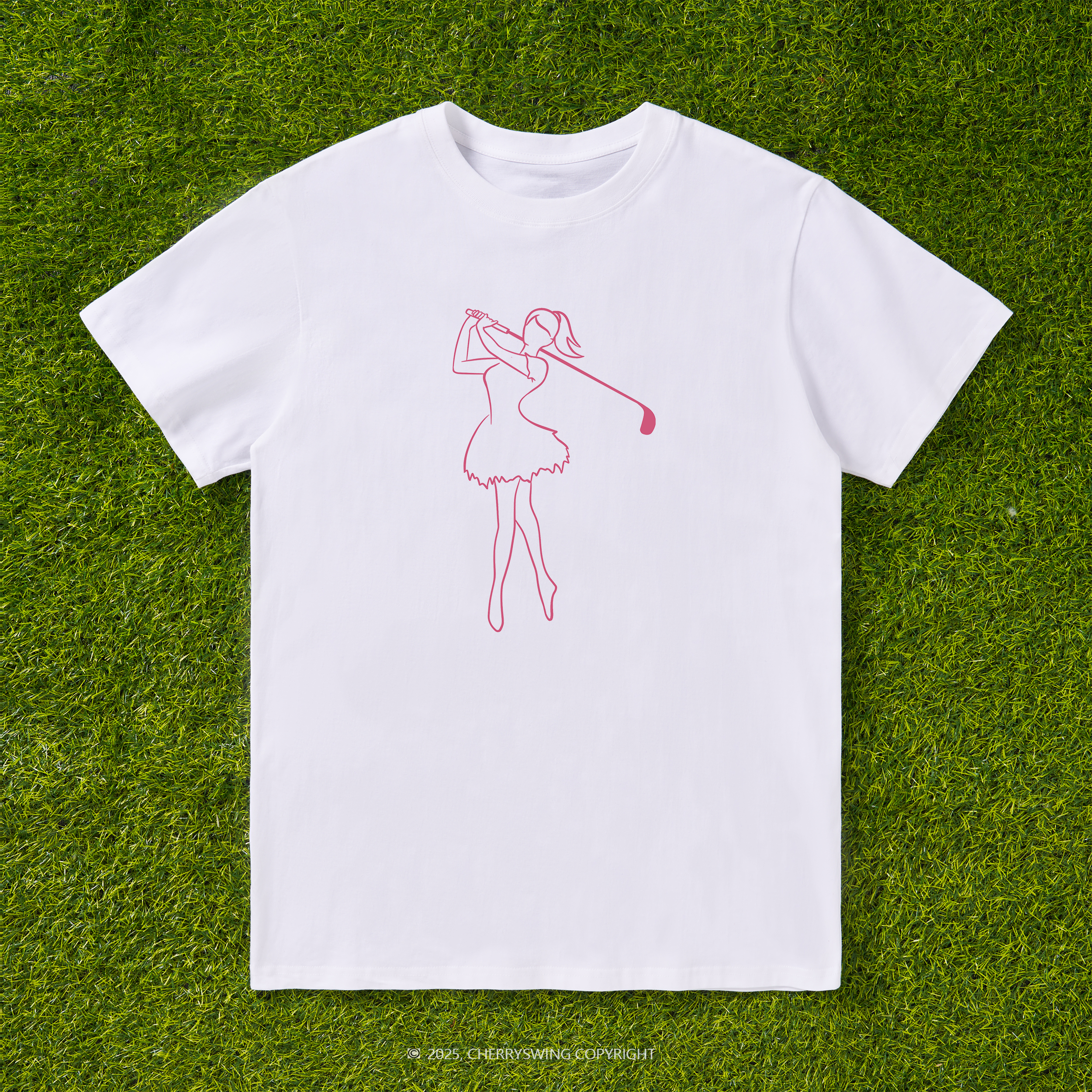Cherryswing Ballet Dancing Golfer Pattern T-Shirt