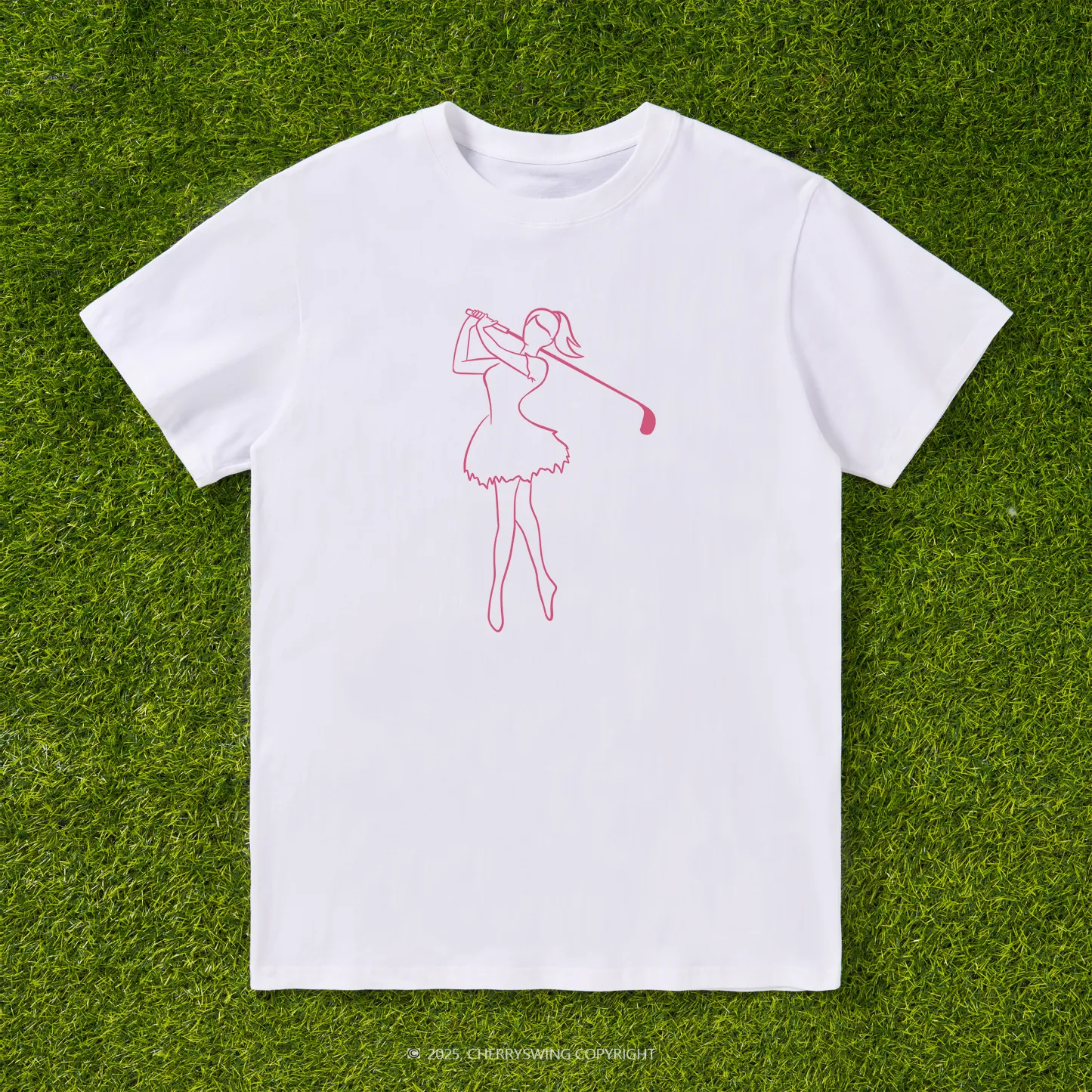 Cherryswing Ballet Dancing Golfer Pattern T-Shirt