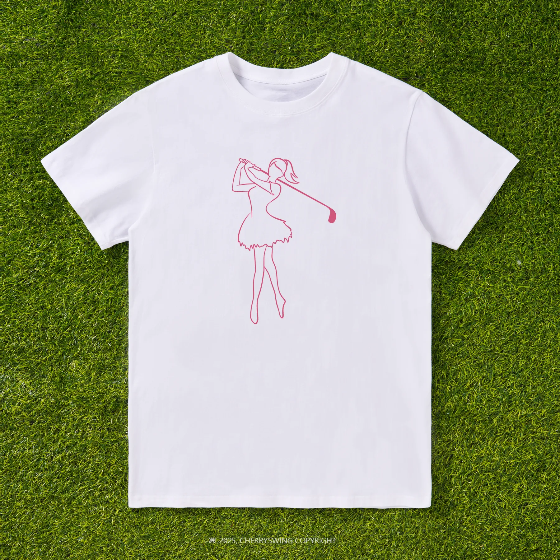 Cherryswing Ballet Dancing Golfer Pattern T-Shirt