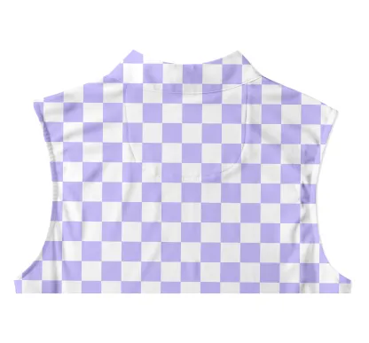 Cherryswing Women's Sleeveless Checkerboard Print Golf Polo Shirt