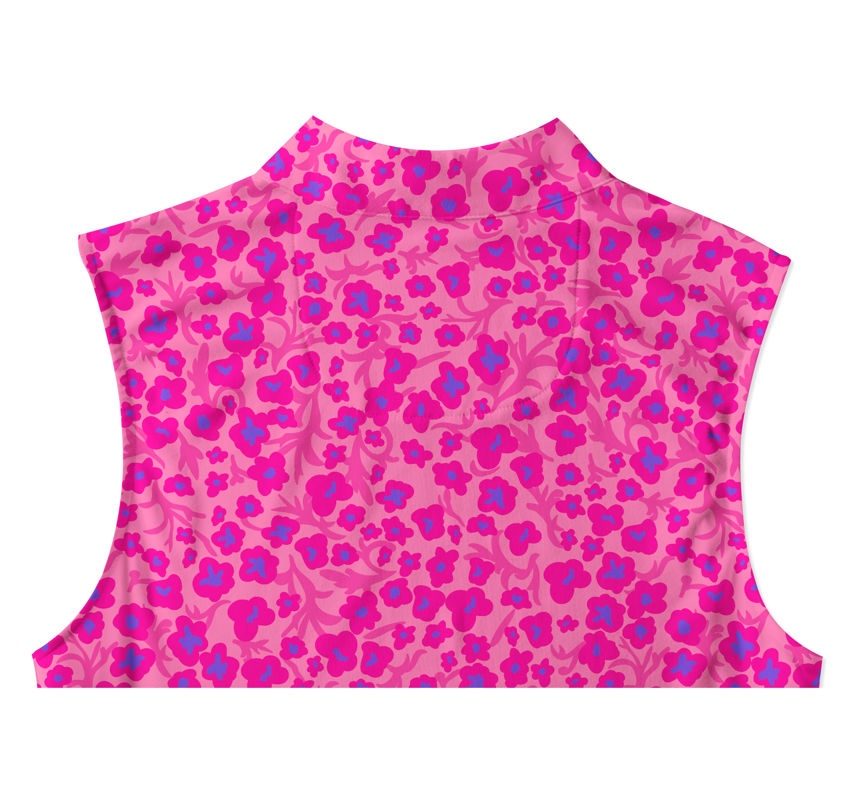 Cherryswing Women's Sleeveless Pink Floral Golf Polo Shirt