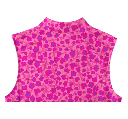 Cherryswing Women's Sleeveless Pink Floral Golf Polo Shirt