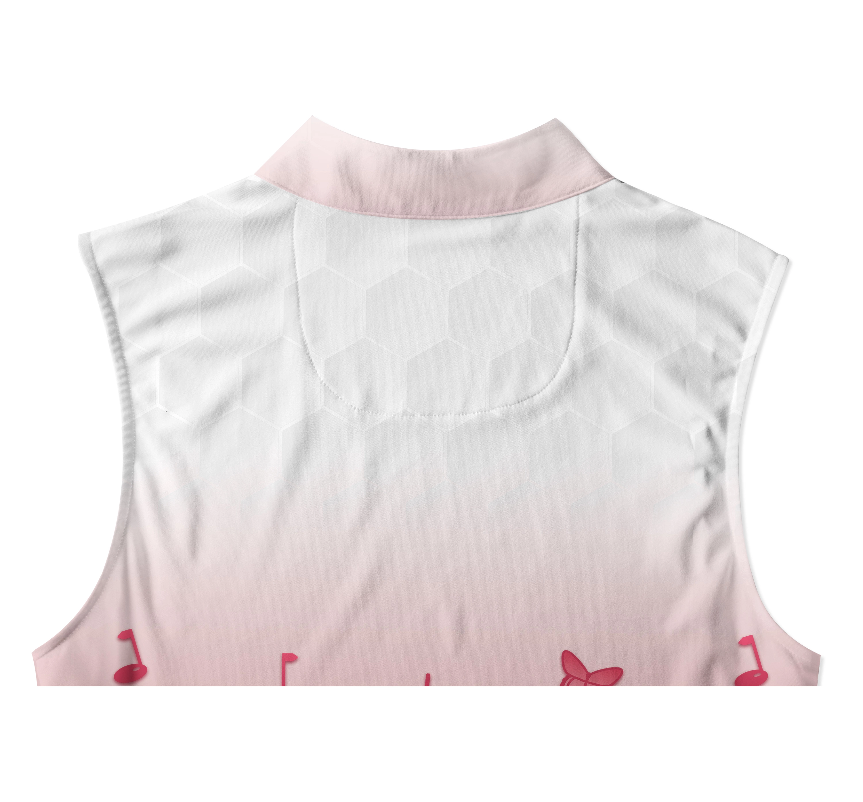 Cherryswing Women's Sleeveless Pink Gradient Golf Polo Shirt