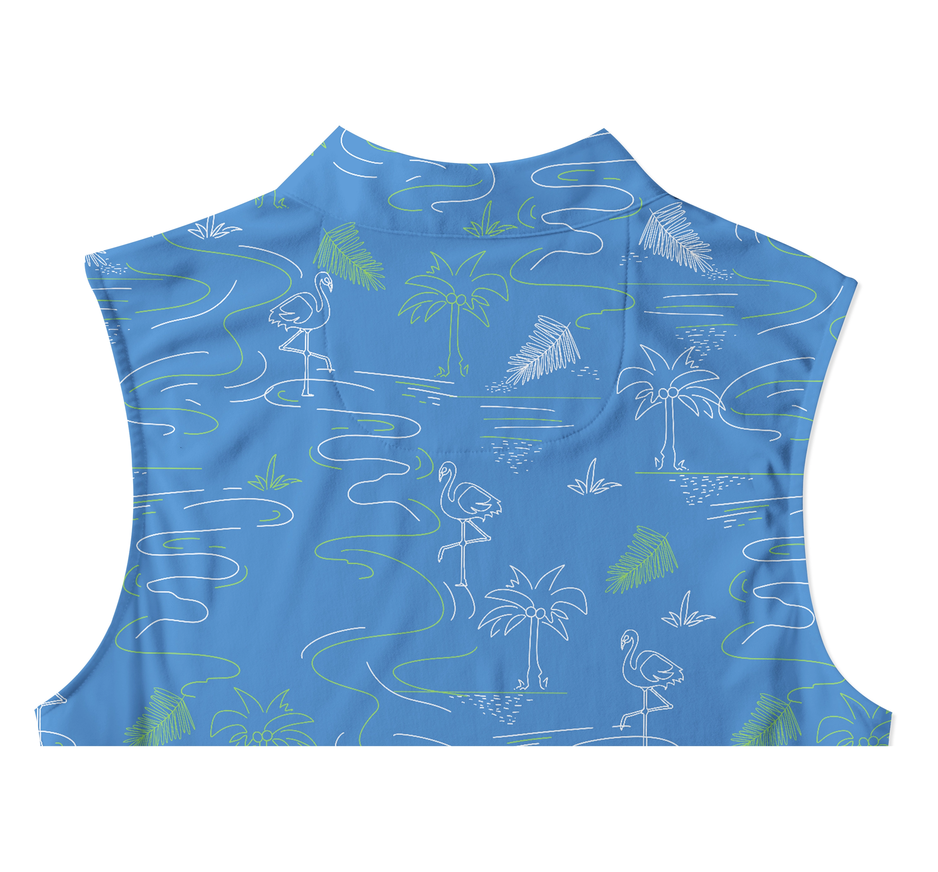 Cherryswing Women's Sleeveless Flamingos Playing Golf Polo Shirt