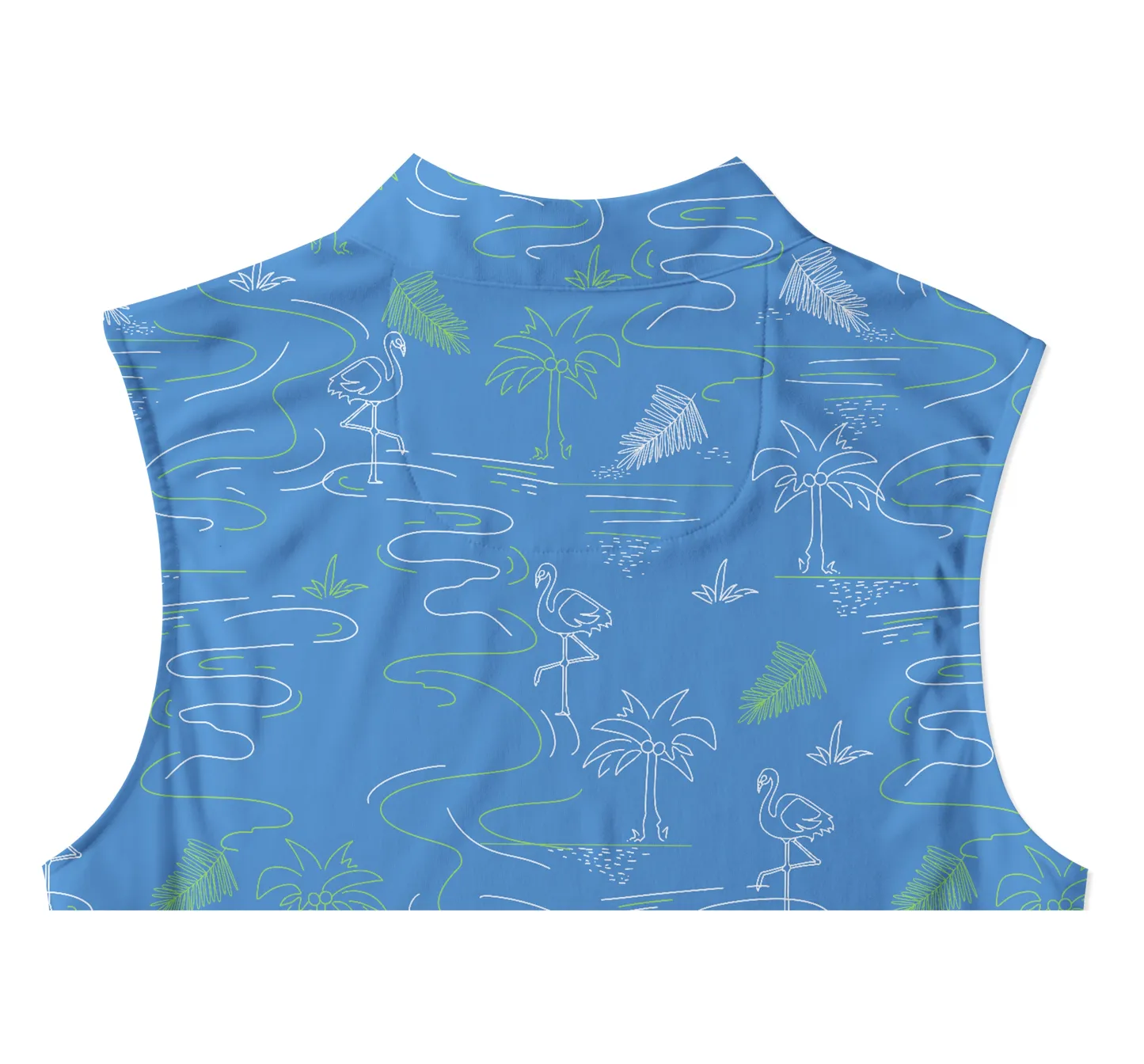 Cherryswing Women's Sleeveless Flamingos Playing Golf Polo Shirt