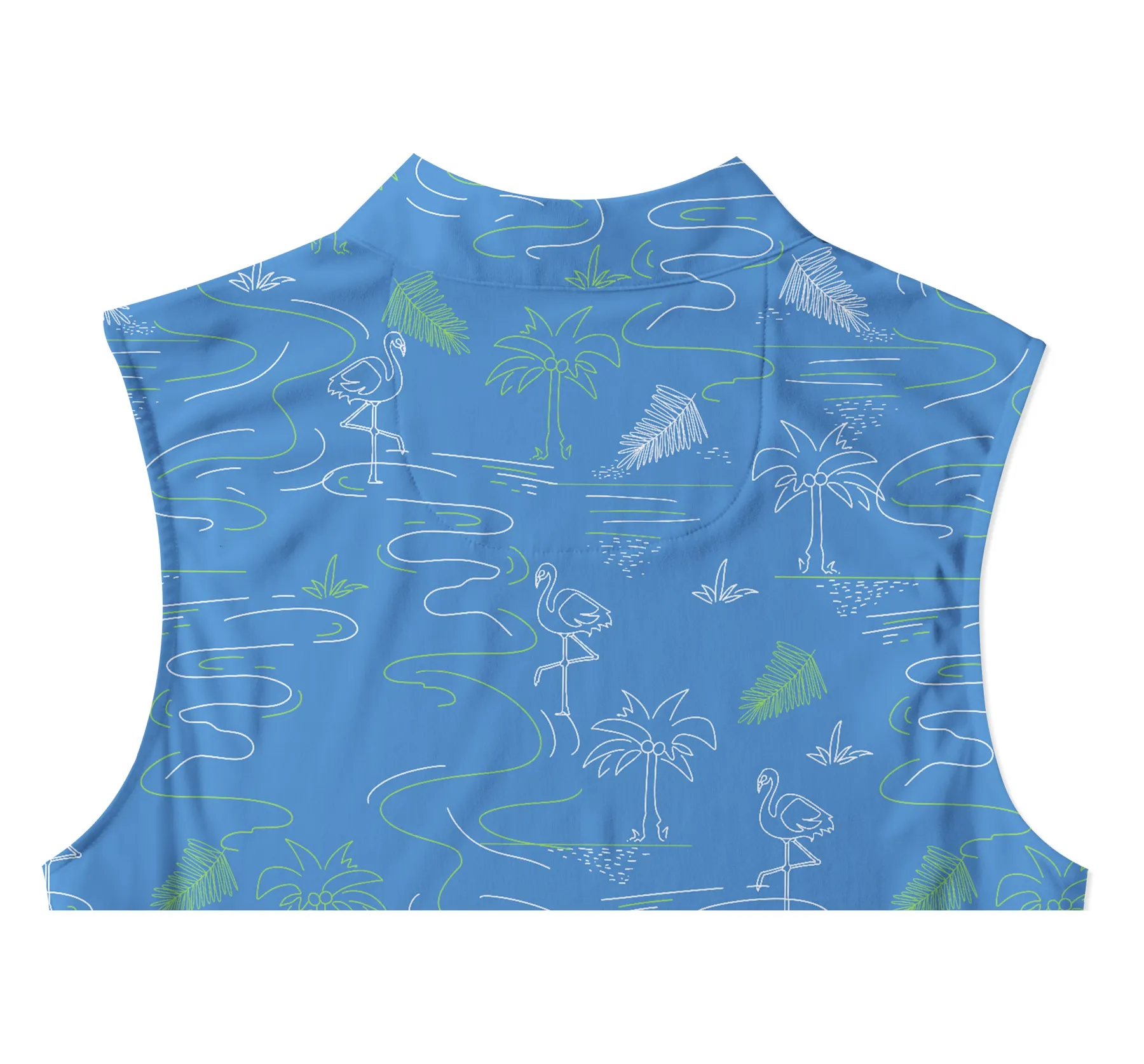 Cherryswing Women's Sleeveless Flamingos Playing Golf Polo Shirt