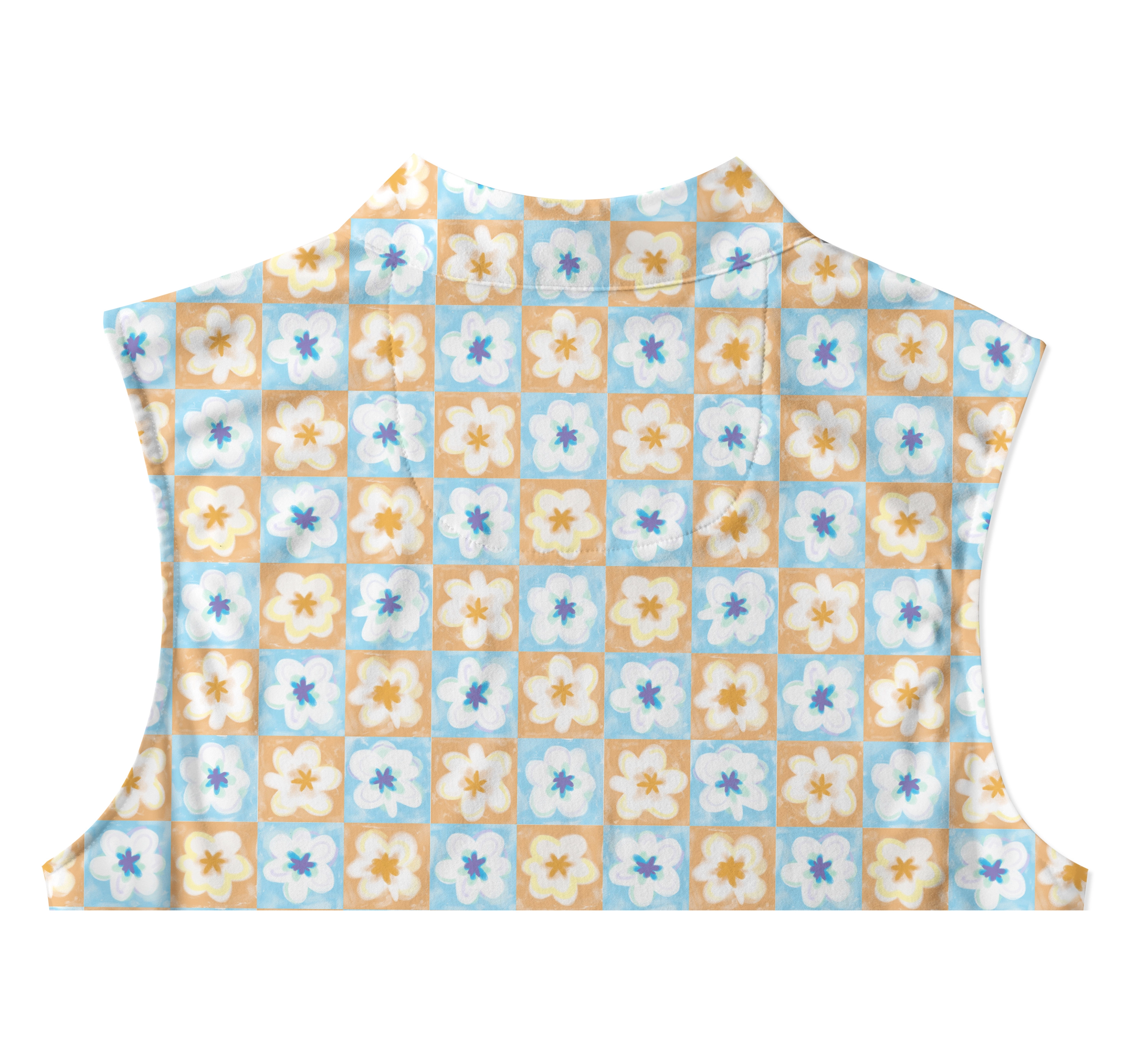 Cherryswing Women's Sleeveless Bicolor Flower Golf Polo Shirt