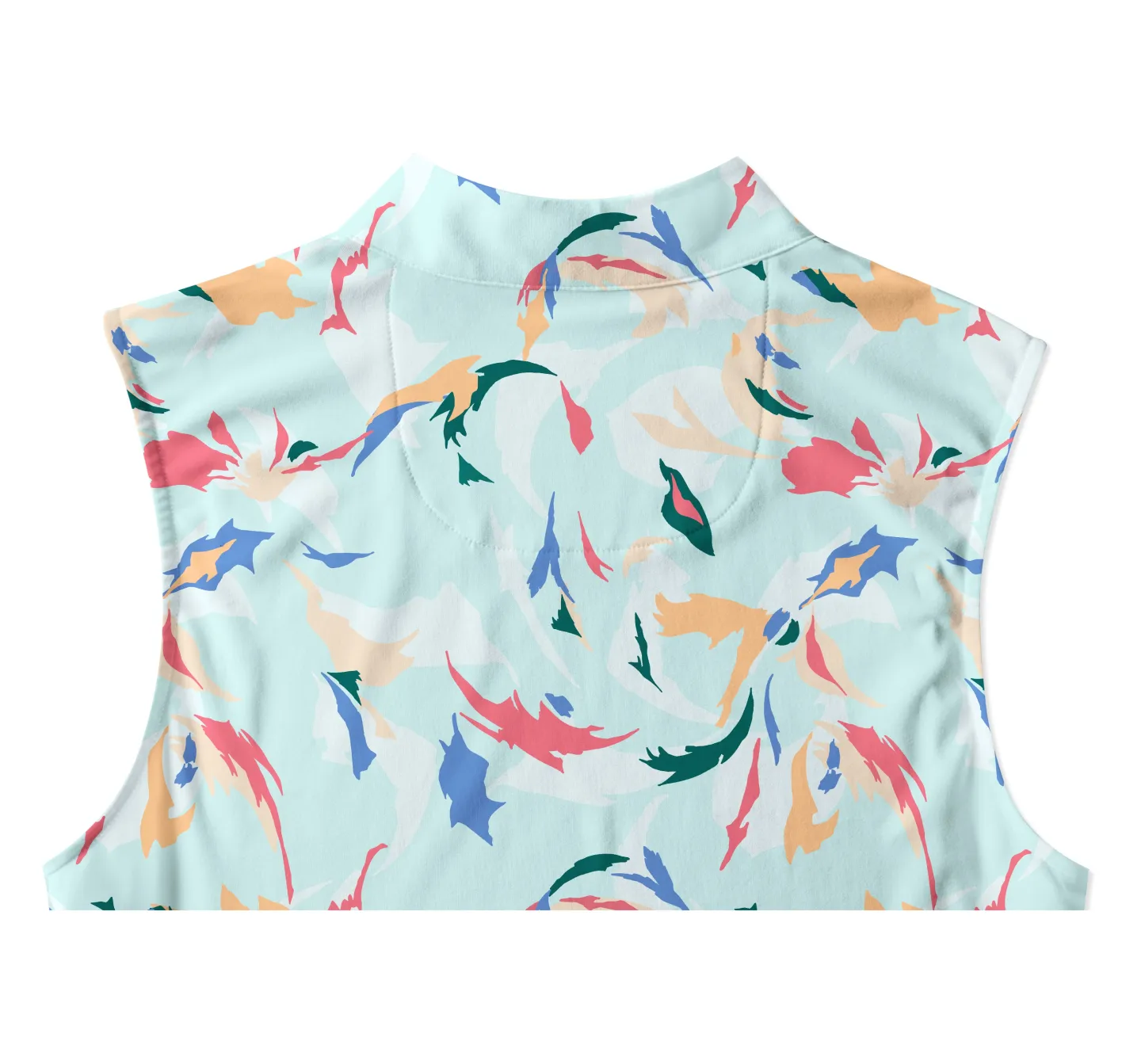 Cherryswing Women's Sleeveless Floral Color Matching Golf Polo Shirt