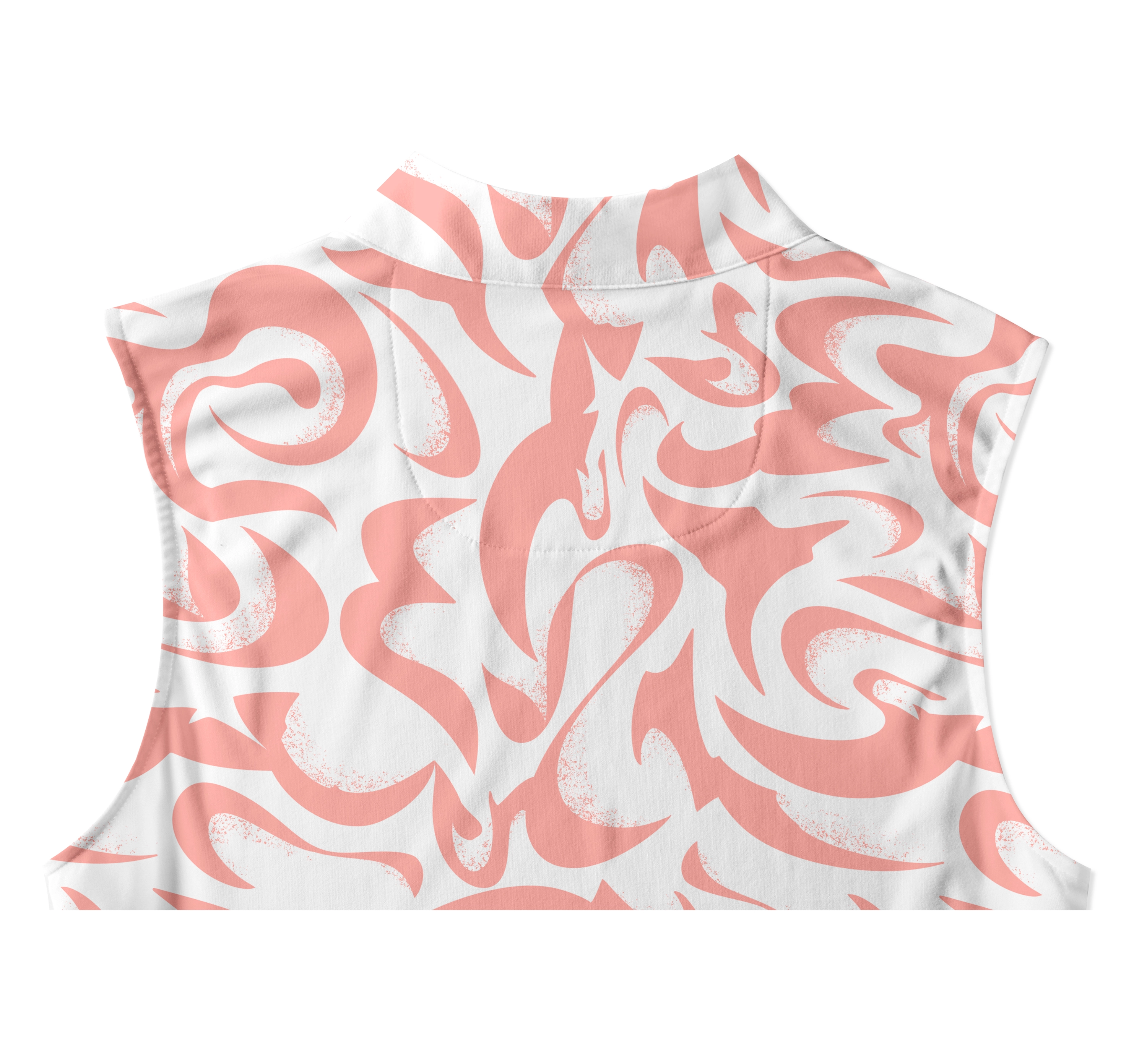 Cherryswing Women's Coral Bloom Abstract Golf Polo Sleeveless Shirt