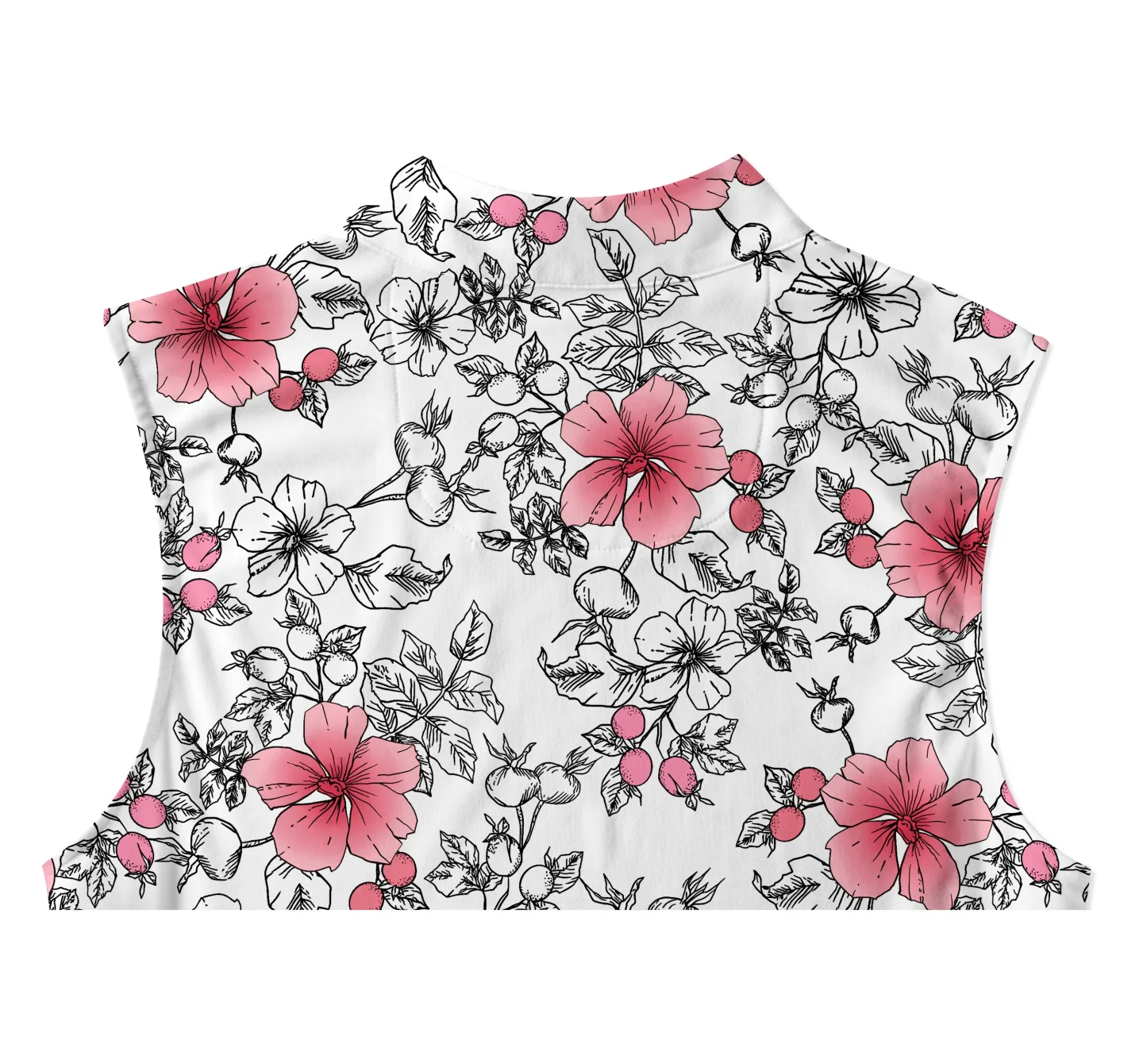 Cherryswing Women's Gradient Color Flowers Sleeveless Golf Shirt