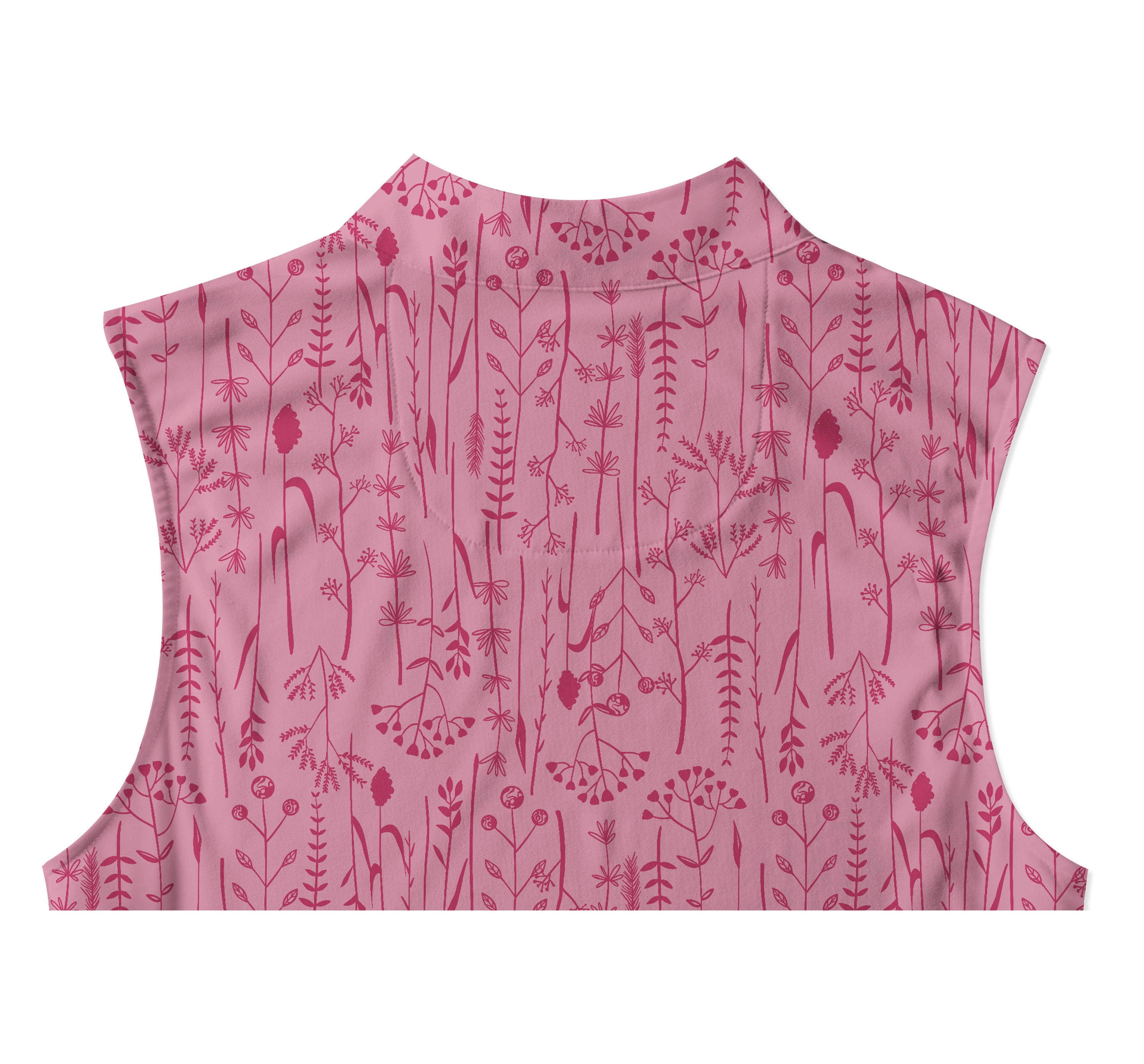 Cherryswing Women's Pink Fern Frolic Sleeveless Golf Shirt