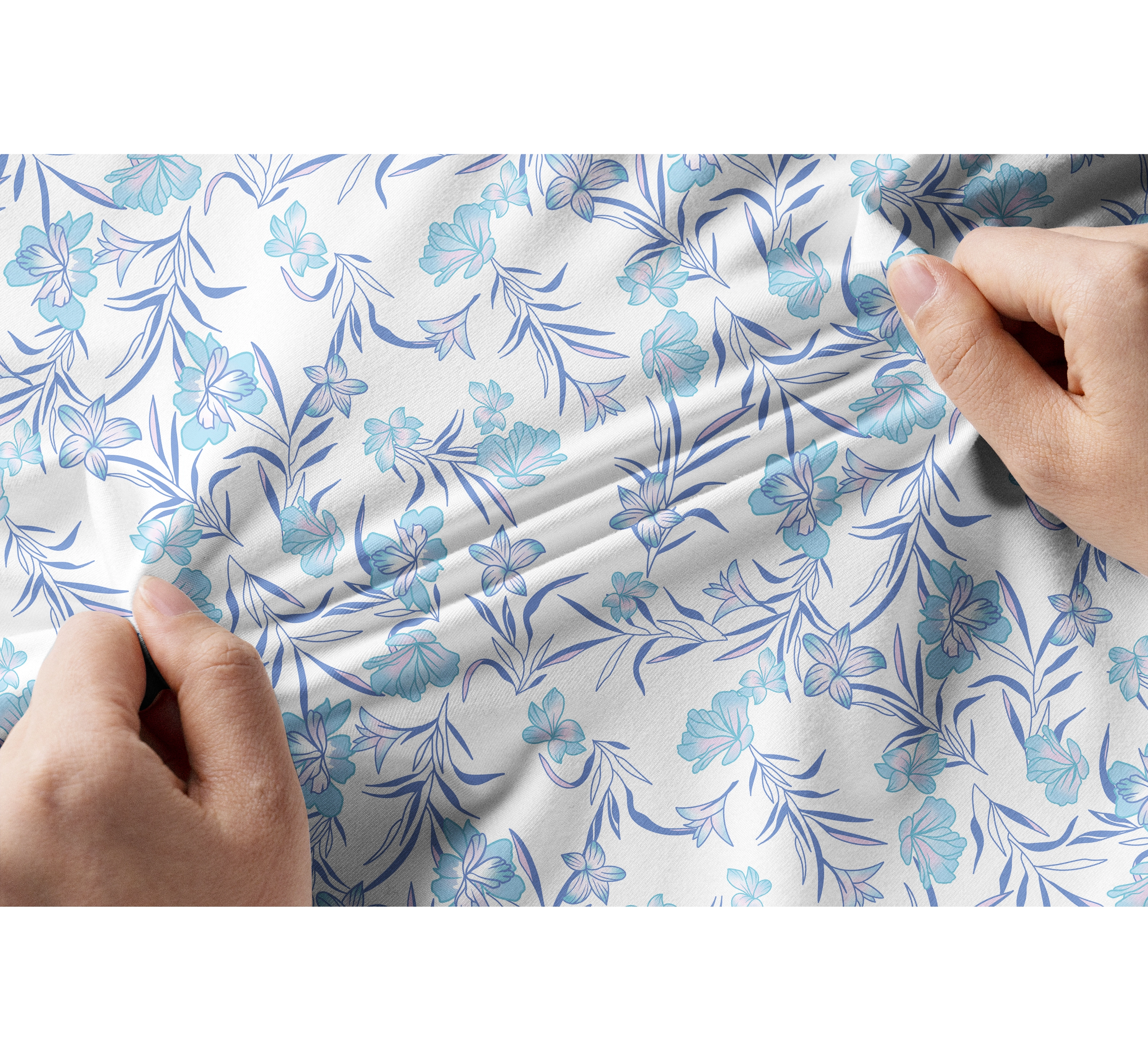 Cherryswing Women's Blue Floral Long Sleeve Polo Shirt