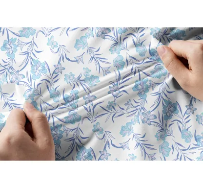 Cherryswing Women's Blue Floral Long Sleeve Polo Shirt