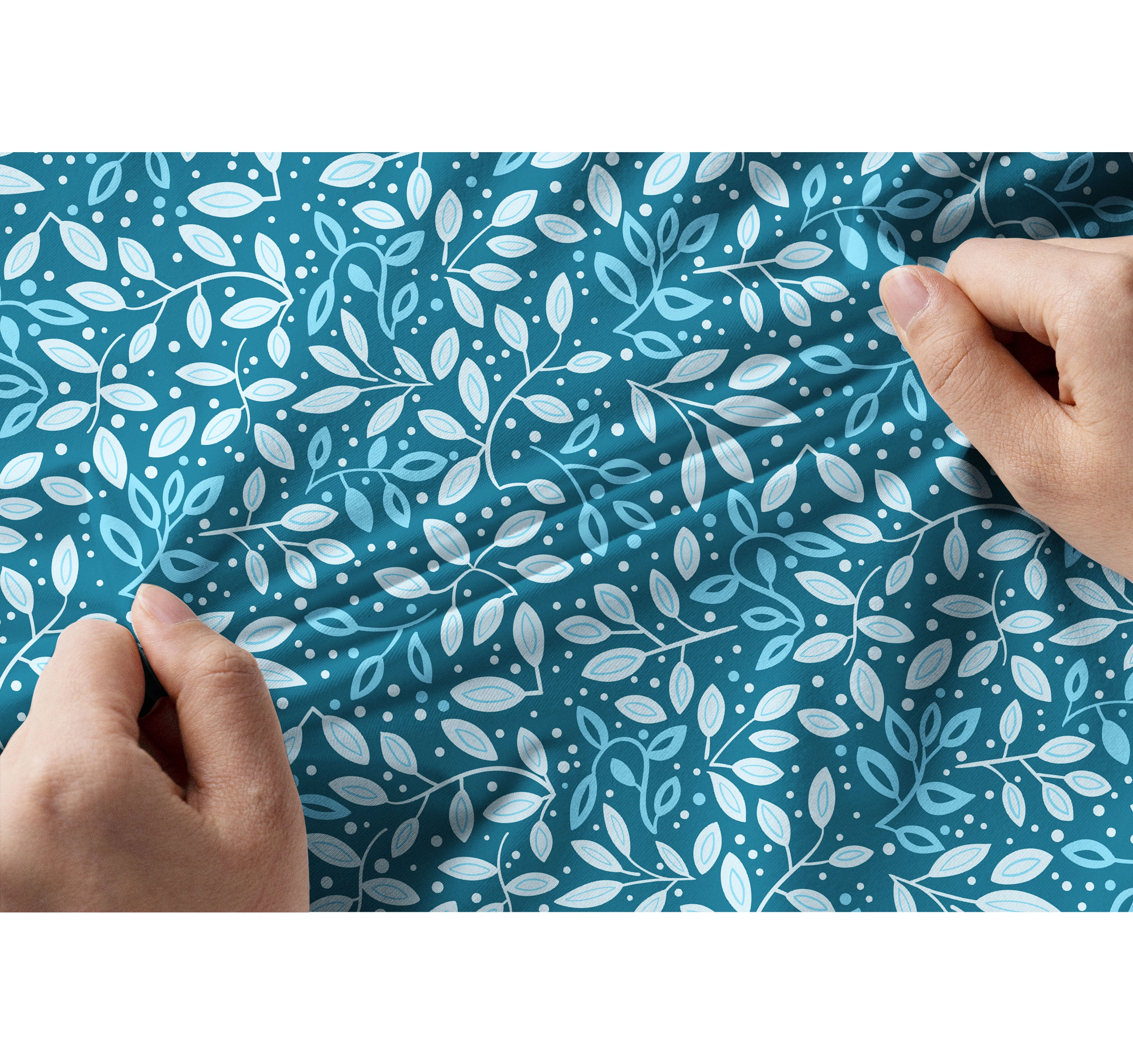 Cherryswing Women's Teal Leaf Motif Short Sleeve Golf Polo Shirt