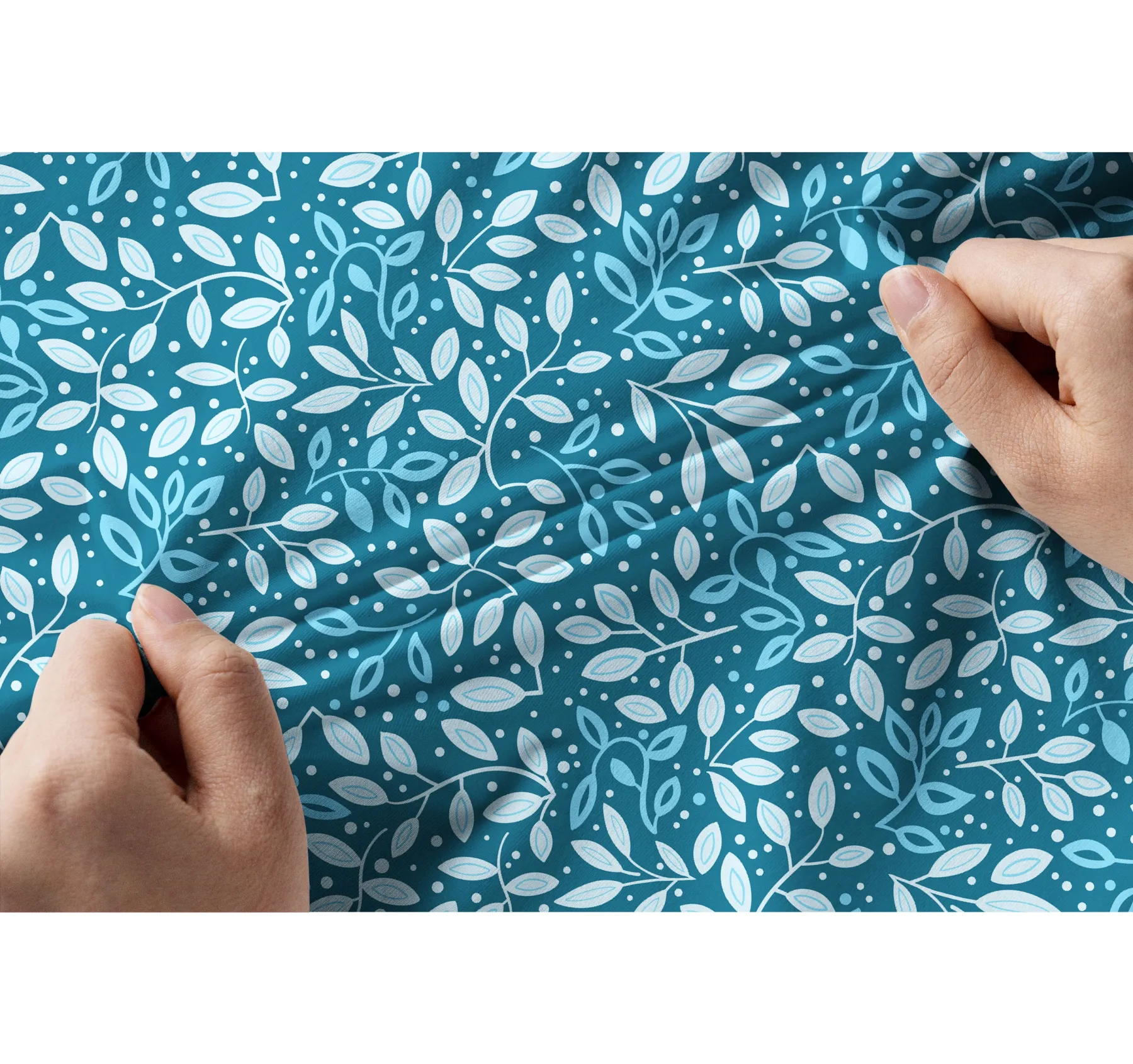 Cherryswing Women's Teal Leaf Motif Sleeveless Golf Shirt