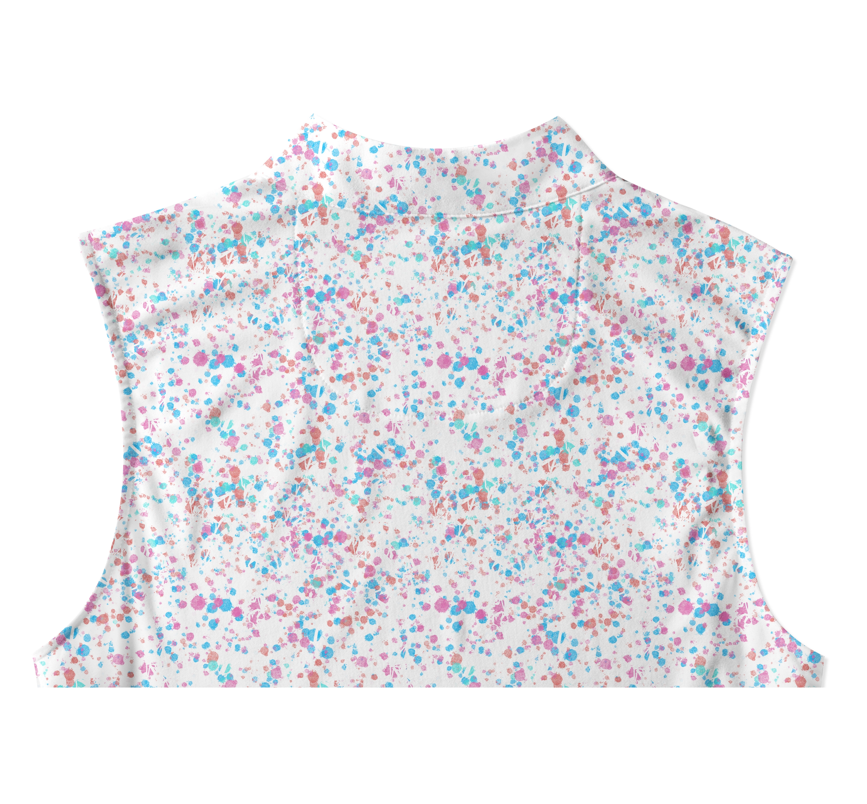 Cherryswing Women's Ink Splash Sleeveless Golf Polo Shirt