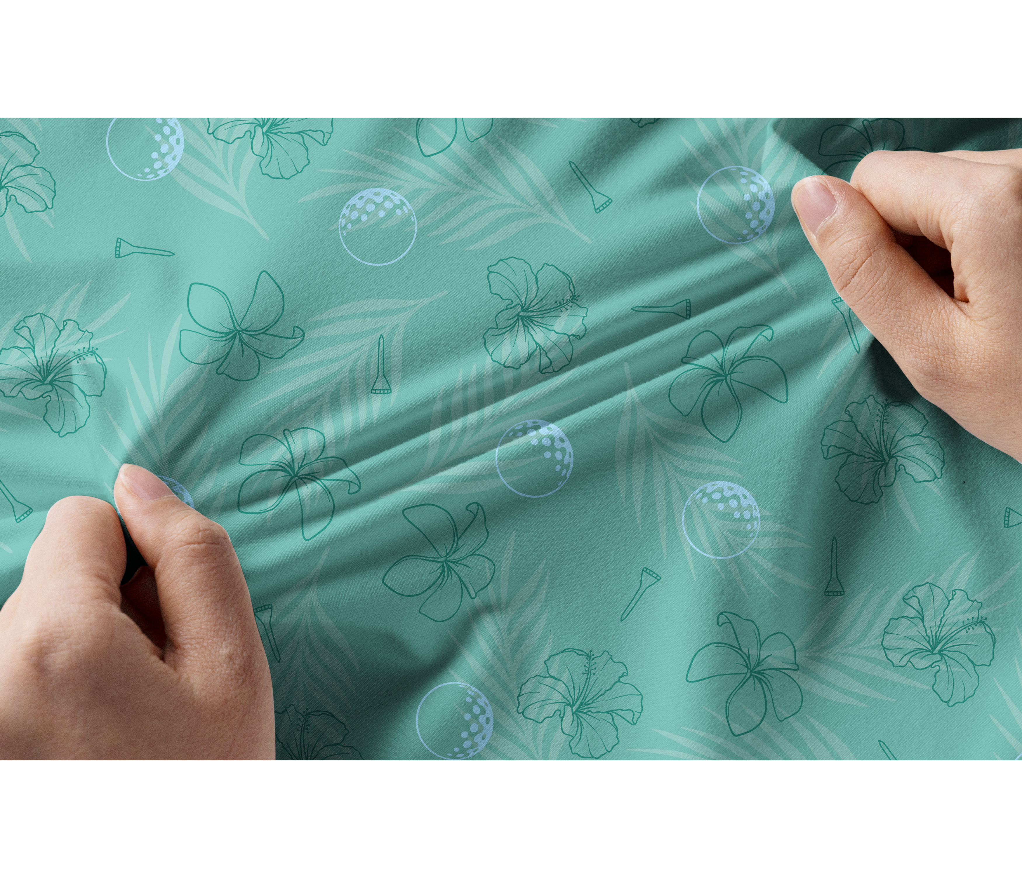 Cherryswing Women's Mint Green Golf Print Long Sleeve Shirt