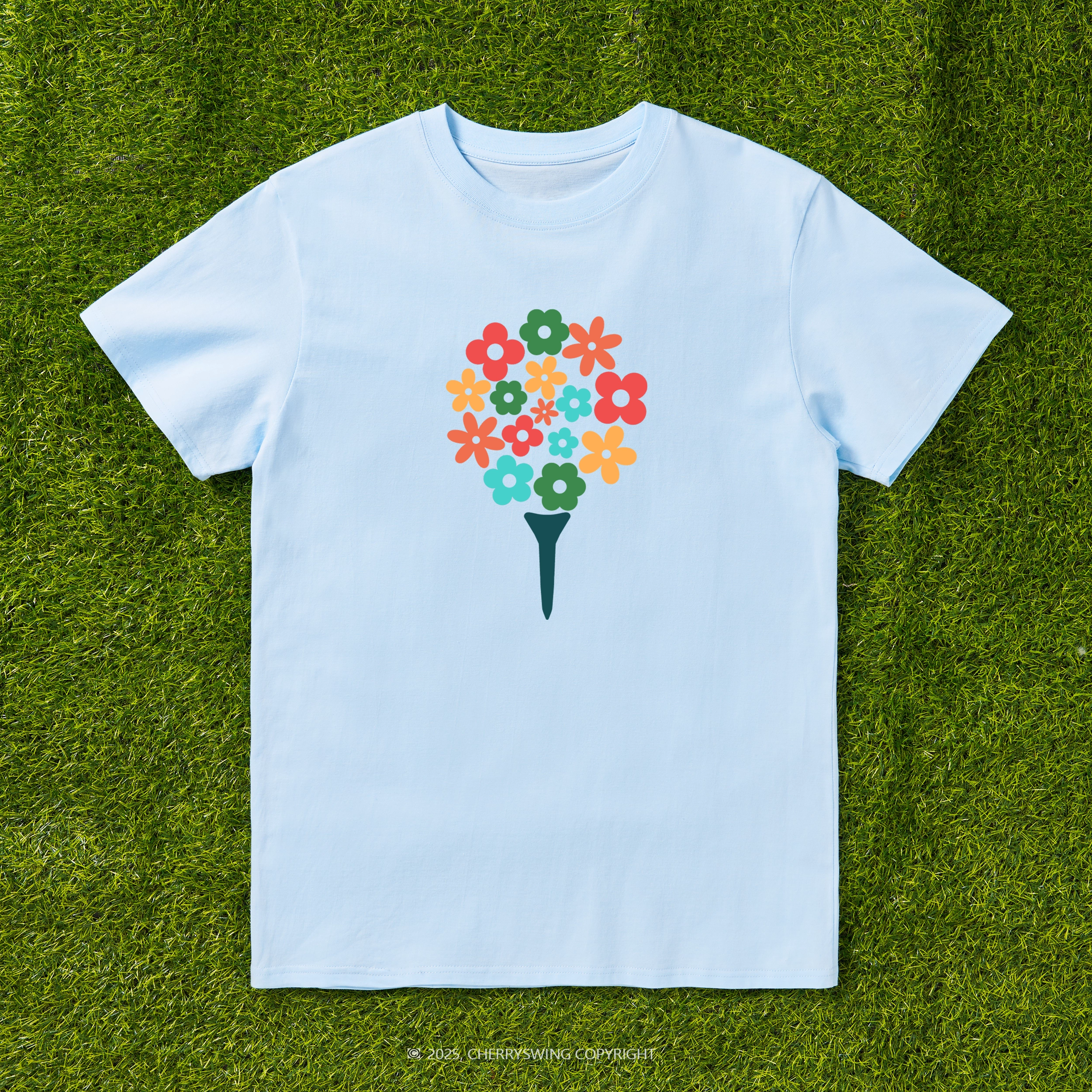 Cherryswing Blossoming Golf Ball T-shirt For Women