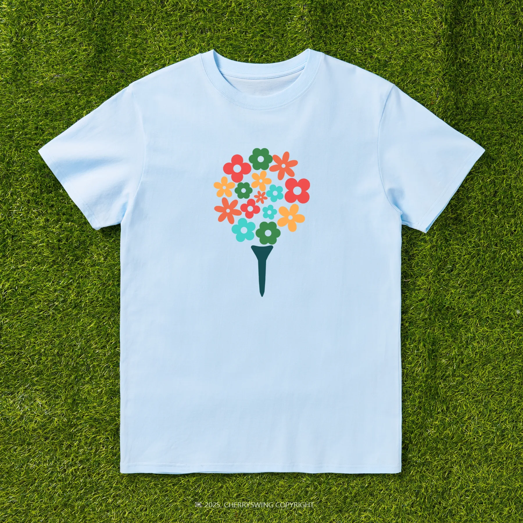 Cherryswing Blossoming Golf Ball T-shirt For Women