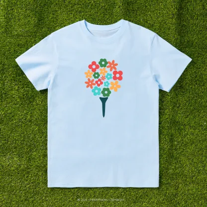 Cherryswing Blossoming Golf Ball T-shirt For Women