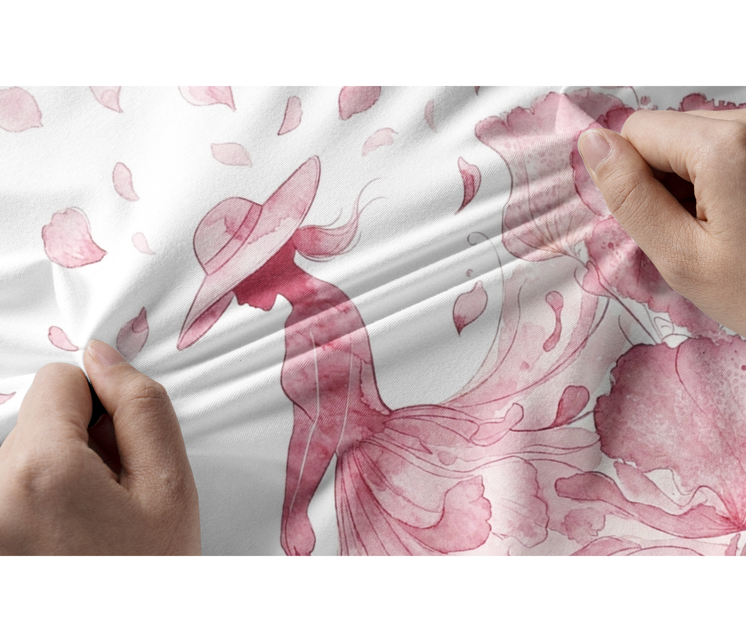Cherryswing Women's Watercolor Petal Silhouette Short Sleeve Golf Shirt