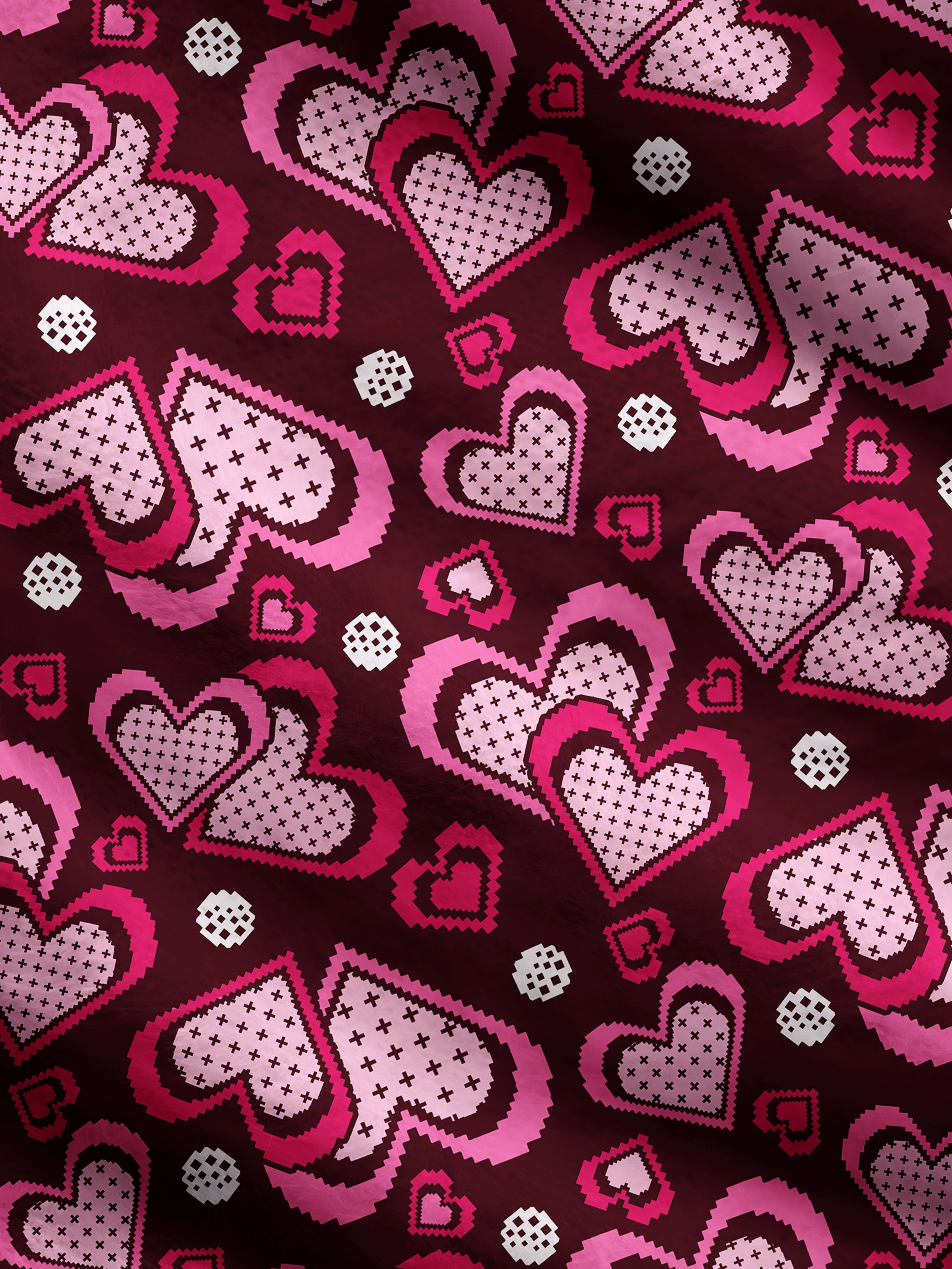 Cherryswing Women's Retro Pixel Heart Fuzzy Knit Golf Cardigan