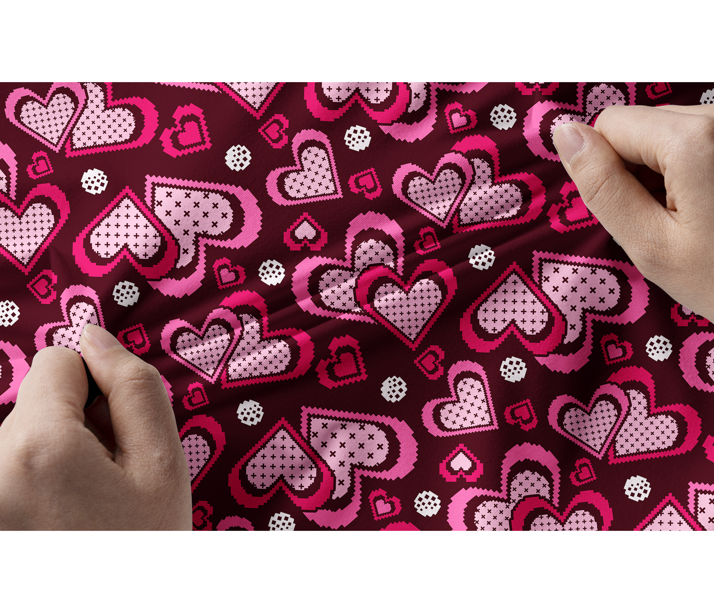 Cherryswing Women's Retro Pixel Heart Short Sleeve Golf Shirt