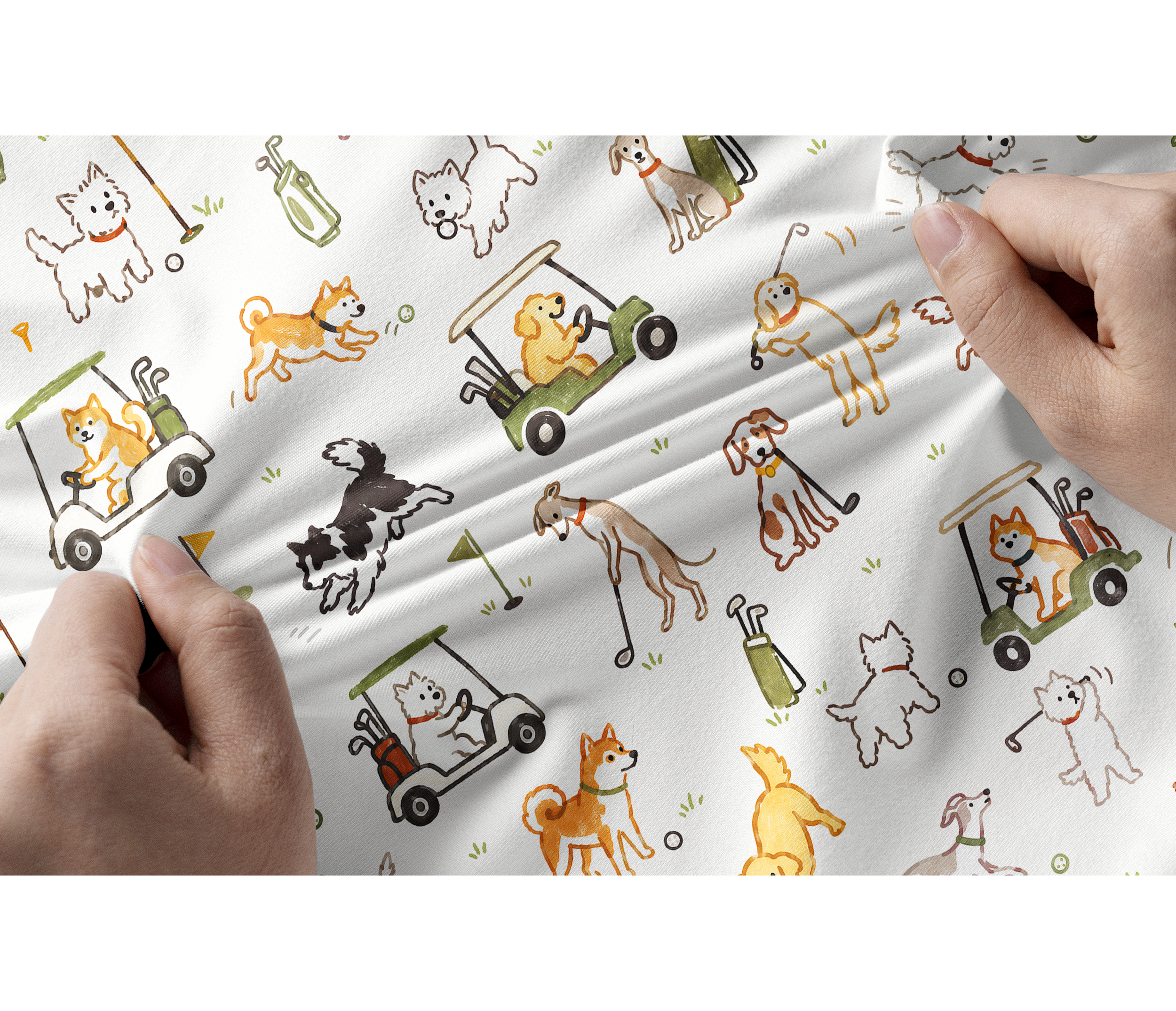 Cherryswing Women's Cute Golf Pup Novelty Print Short Sleeve Golf Shirt