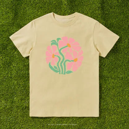 Cherryswing Floral Ring T-shirt For Women