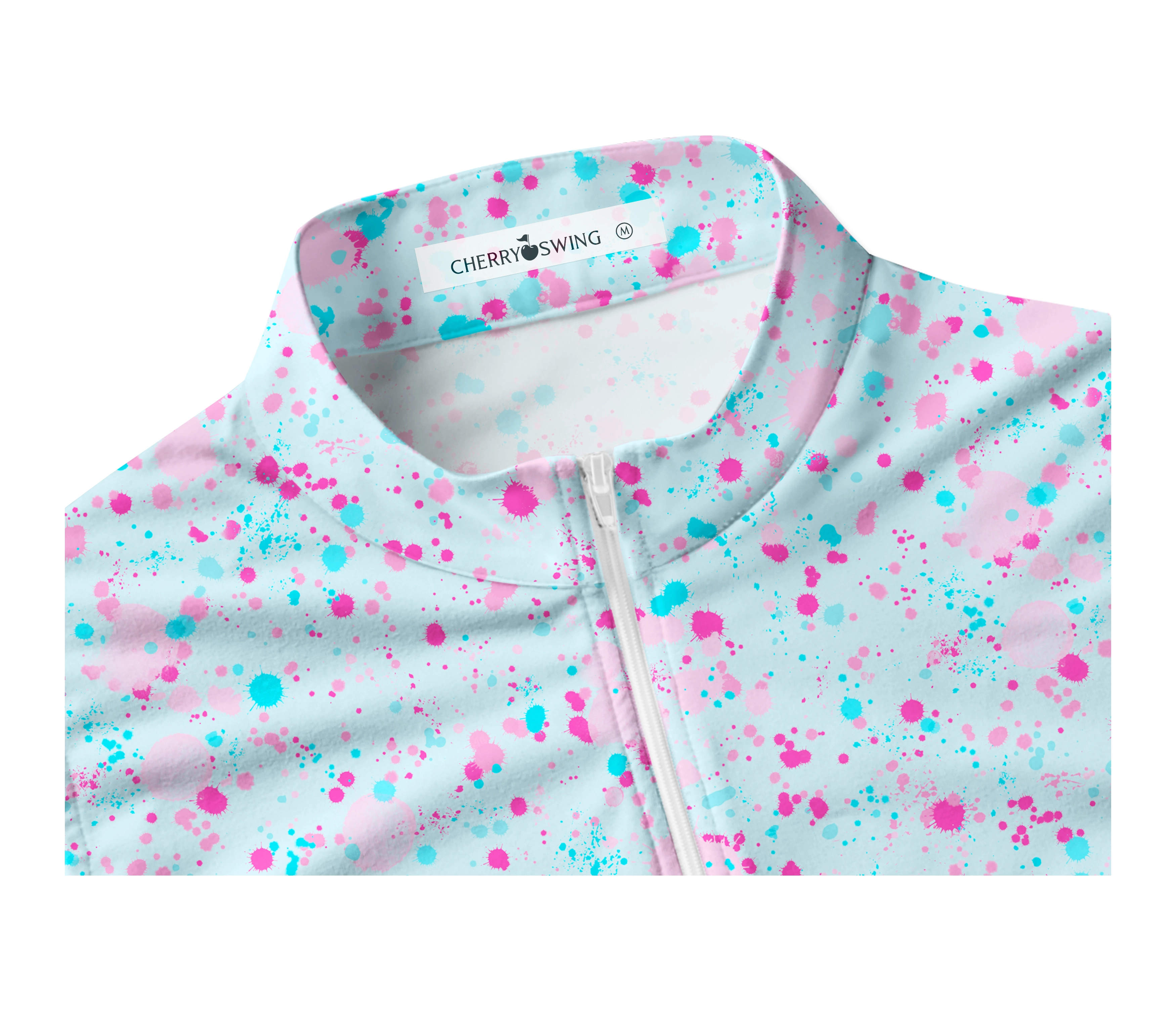 Cherryswing Women's Confetti Celebration Golf Sleeveless Polo Shirt