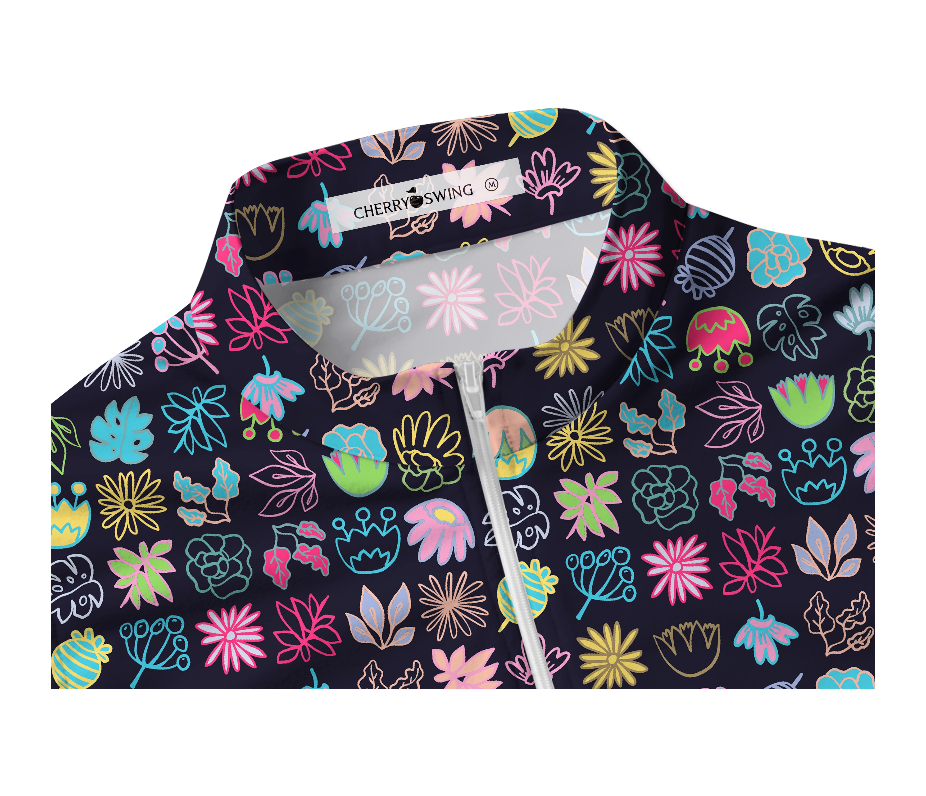 Cherryswing Women's Colorful Squares Sleeveless Polo Shirt