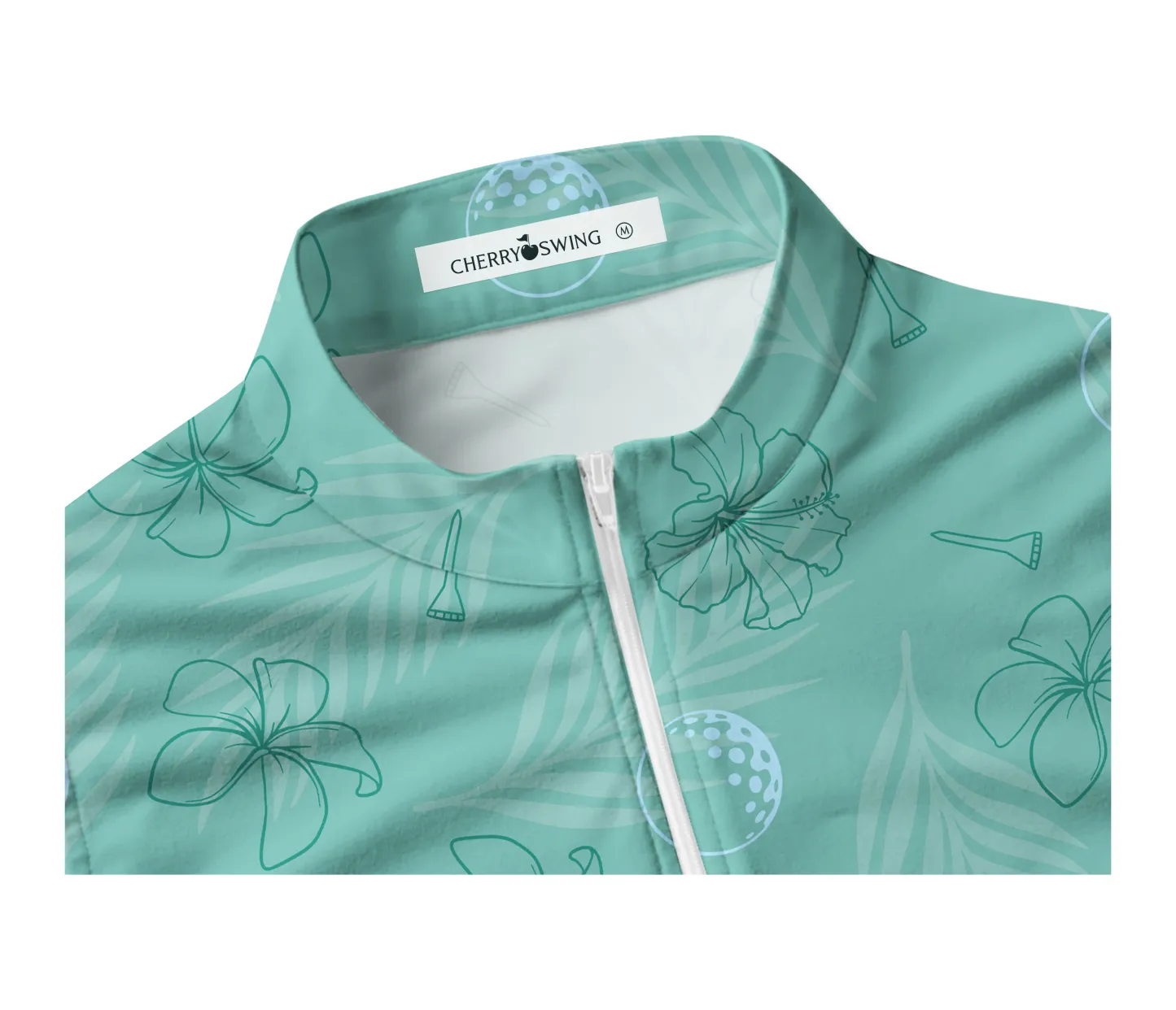 Cherryswing Women's Mint Green Golf Print Sleeveless Shirt