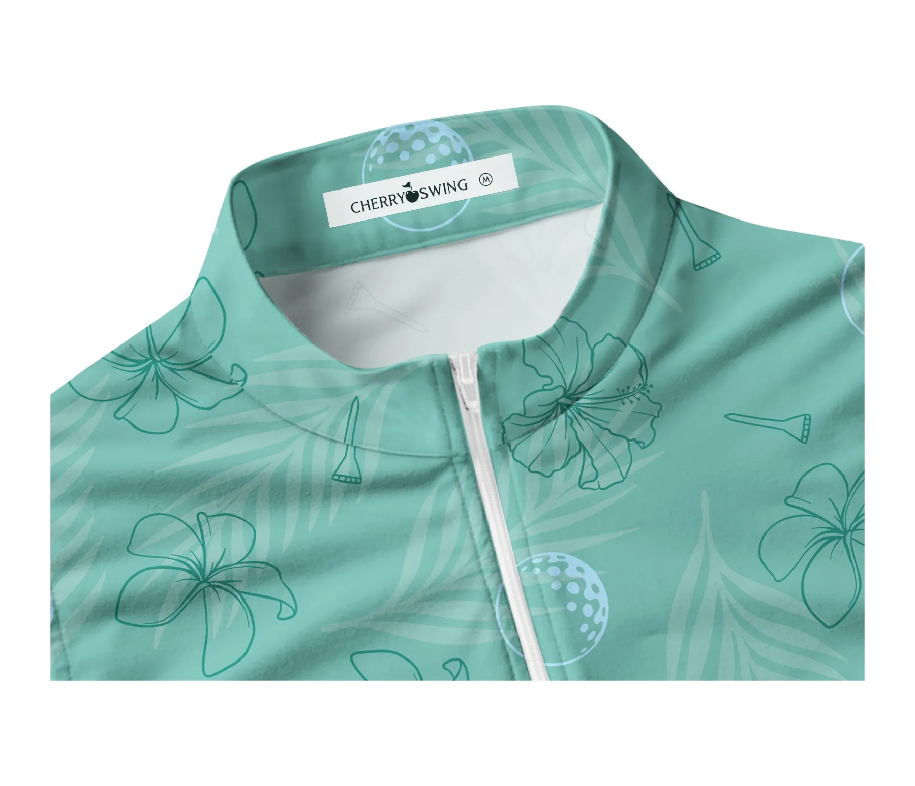 Cherryswing Women's Mint Green Golf Print Sleeveless Shirt