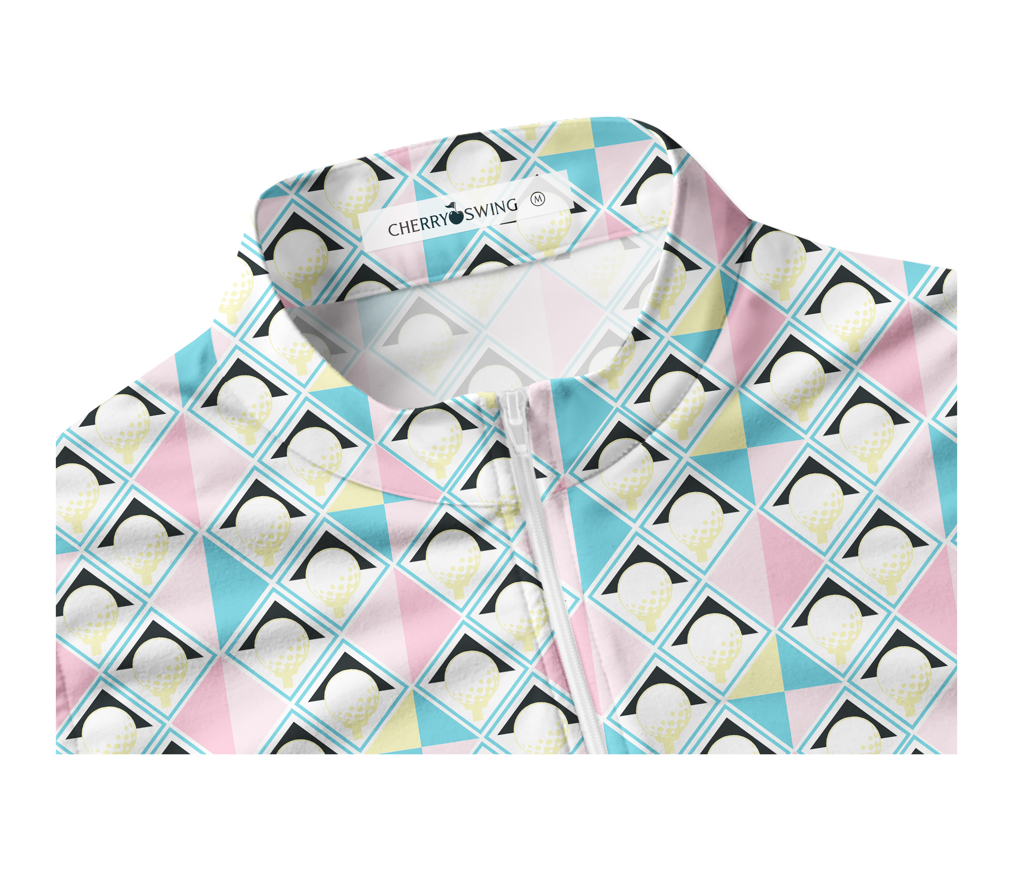 Cherryswing Women's Pastel Colors Geometric Sleeveless Golf Shirt