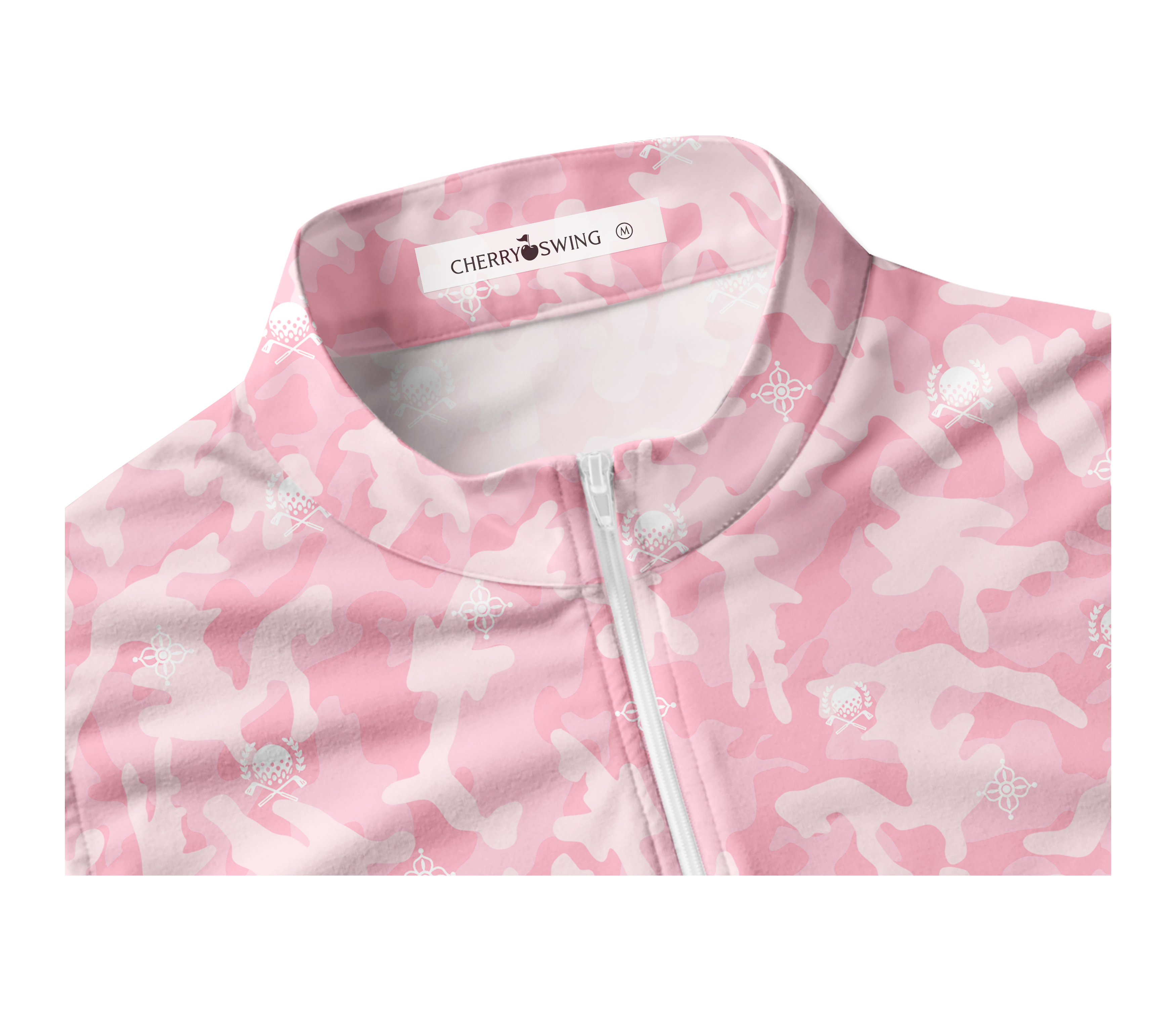 Cherryswing Women's Pink Camouflage Sleeveless Golf Shirt