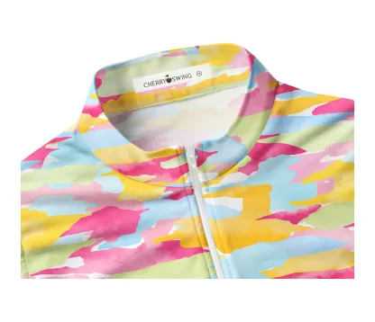 Cherryswing Women's Vibrant Camouflage Sleeveless Golf Shirt