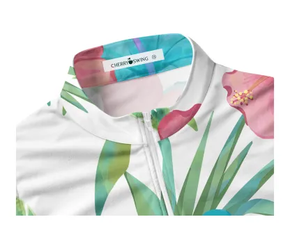 Cherryswing Women's Tropical Garden Sleeveless Golf Shirt