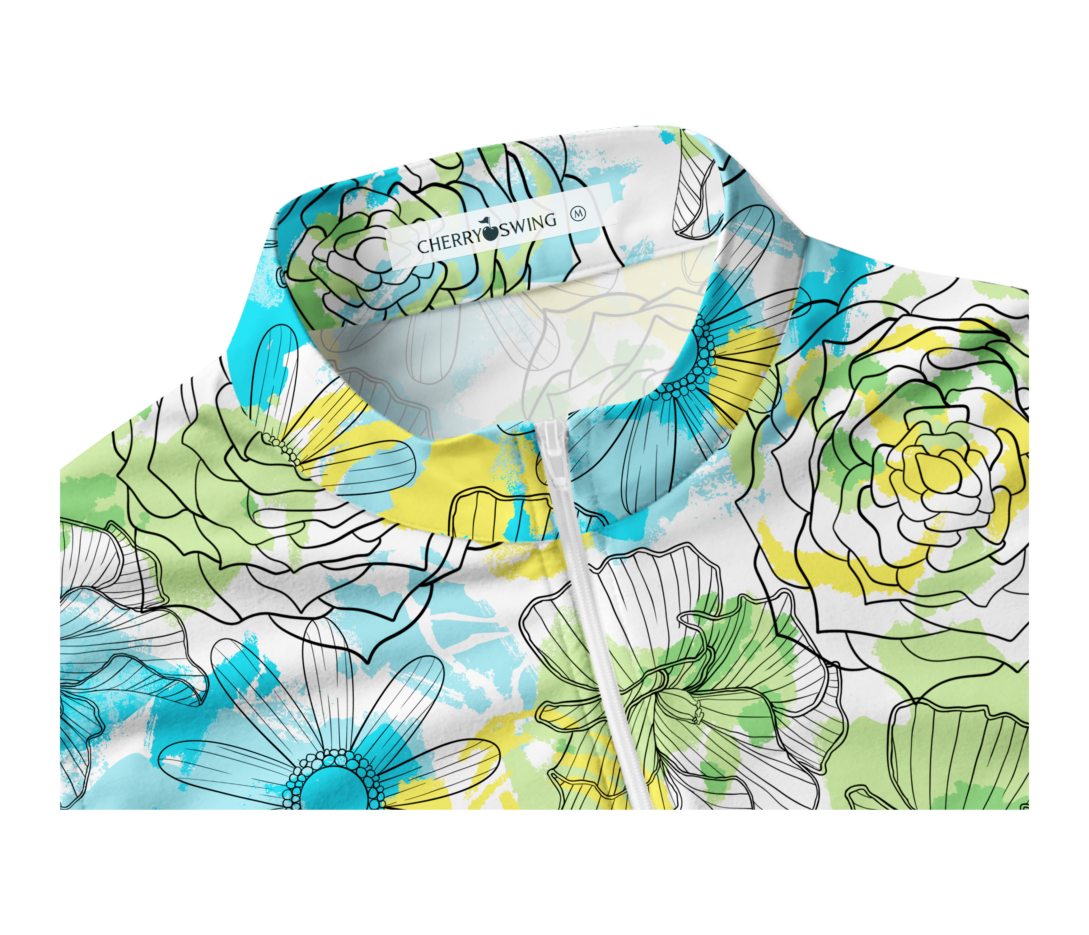 Cherryswing Women's Floral Pattern Sleeveless Golf Shirt