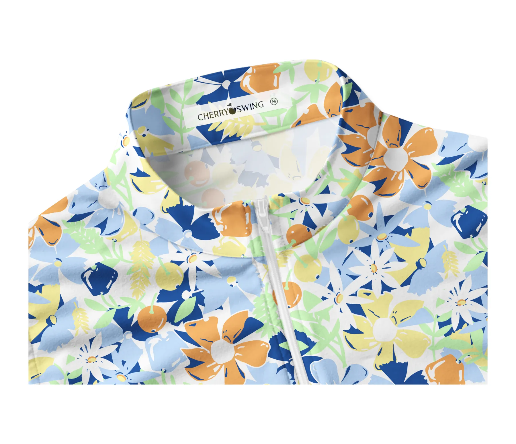 Cherryswing Women's Wildflowers Pattern Sleeveless Golf Shirt