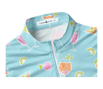 Cherryswing Women's Refreshing Cocktails Sleeveless Golf Shirt